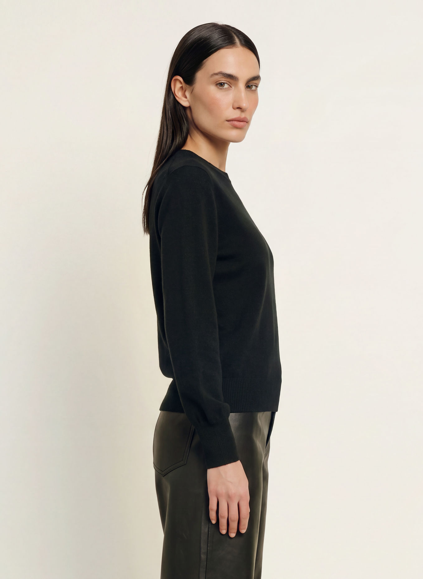 ALMADA LABEL CECILE Cashmere Sweater: BLACK