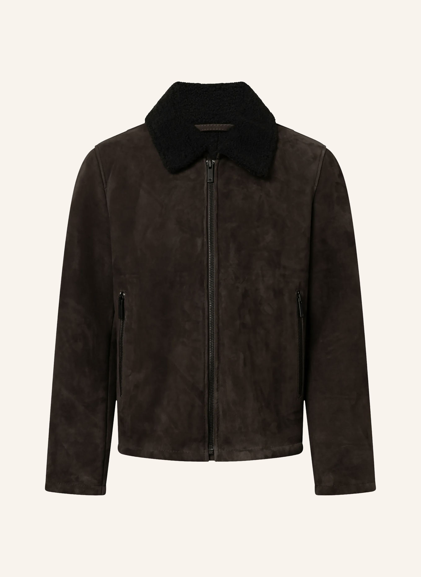 STRELLSON Leather jacket: DARK BROWN