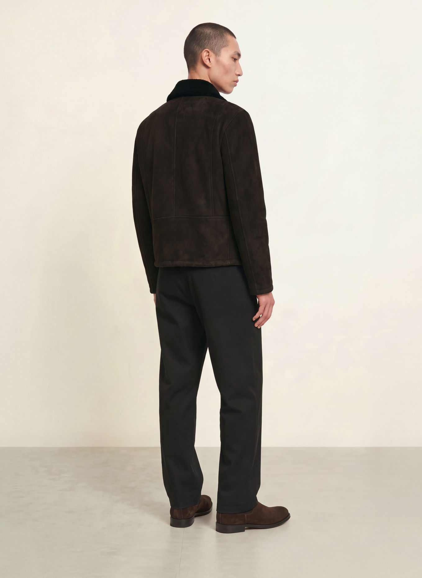 STRELLSON Leather jacket: DARK BROWN