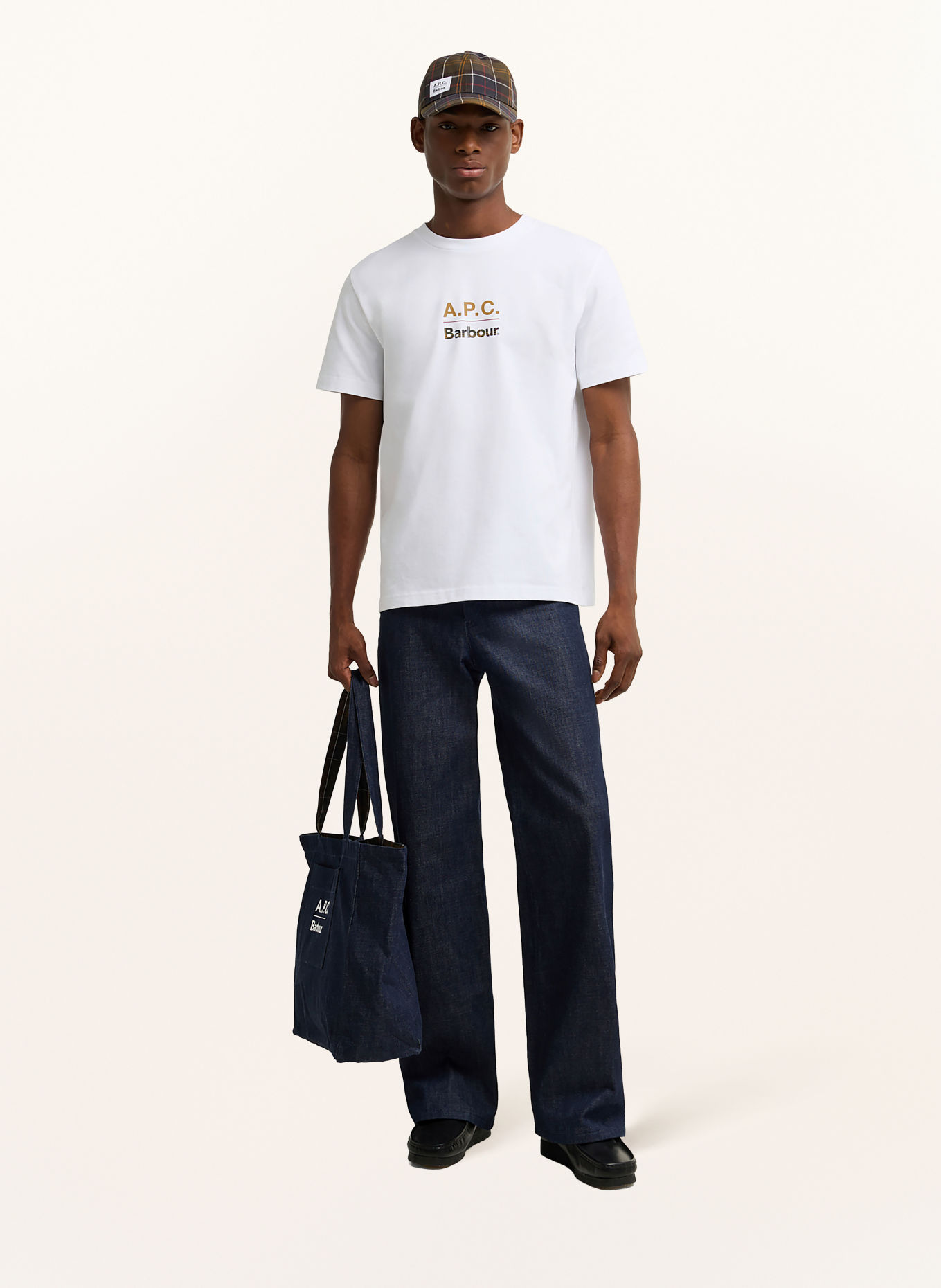 Barbour T-Shirt: WEISS / CAMEL / OLIV