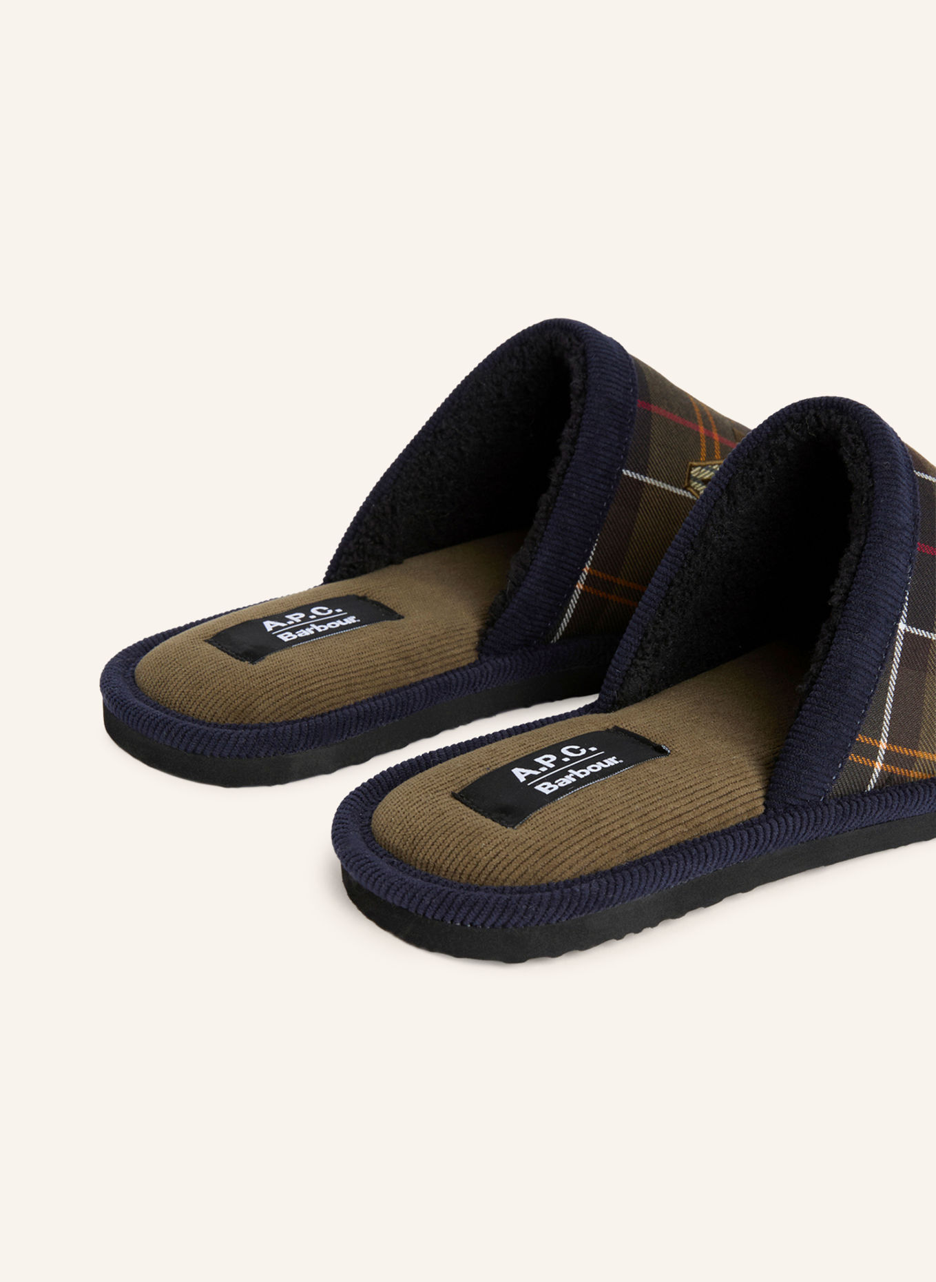 Barbour Slippers: KHAKI / RED / DARK BLUE