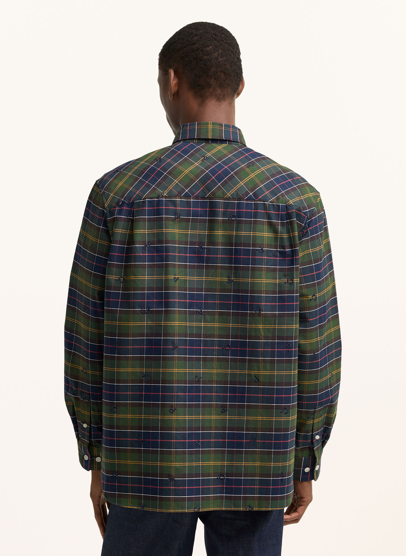 Barbour Oxfordhemd Comfort Fit: KHAKI / ROT / ORANGE