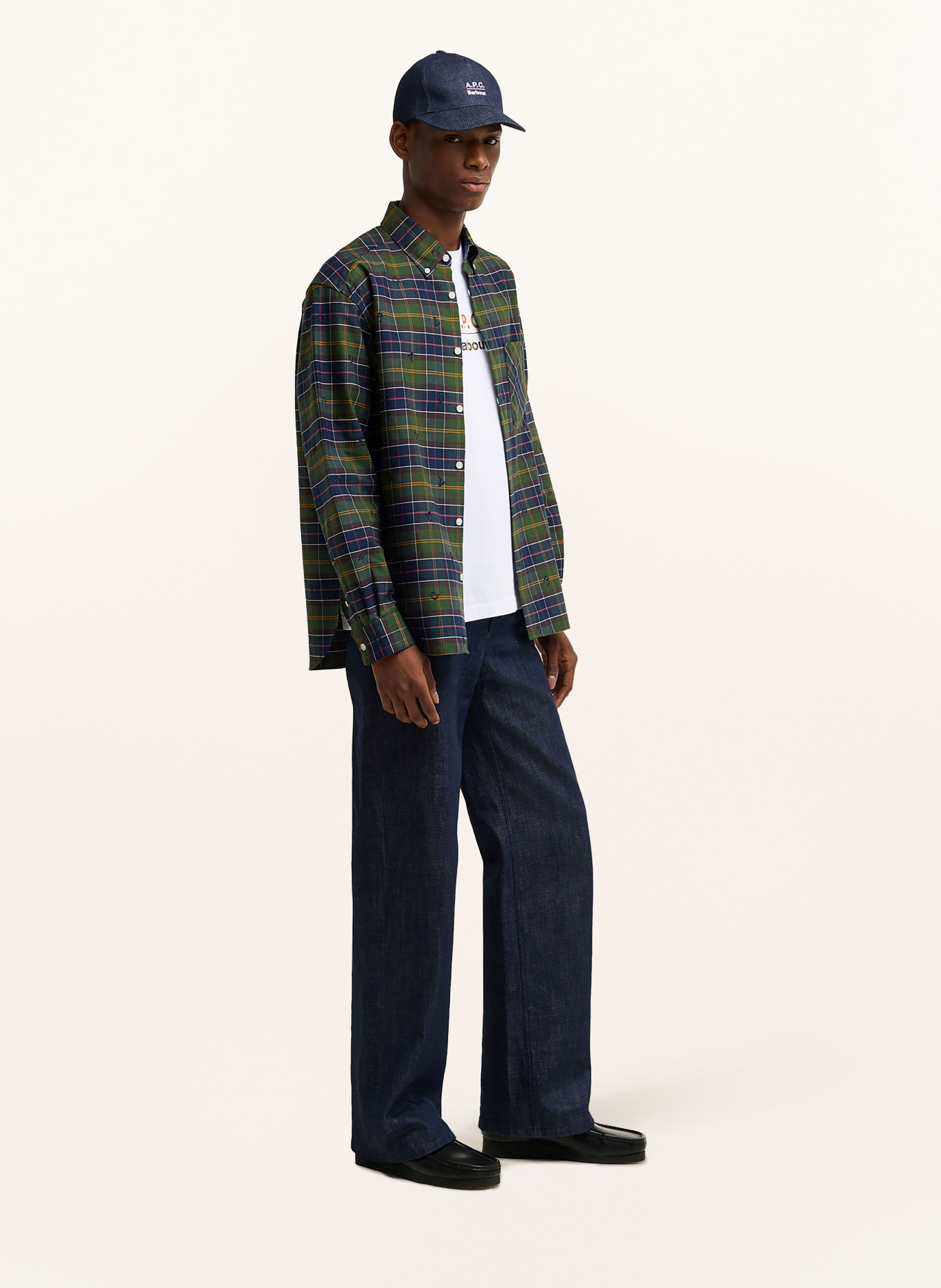 Barbour Oxfordhemd Comfort Fit: KHAKI / ROT / ORANGE