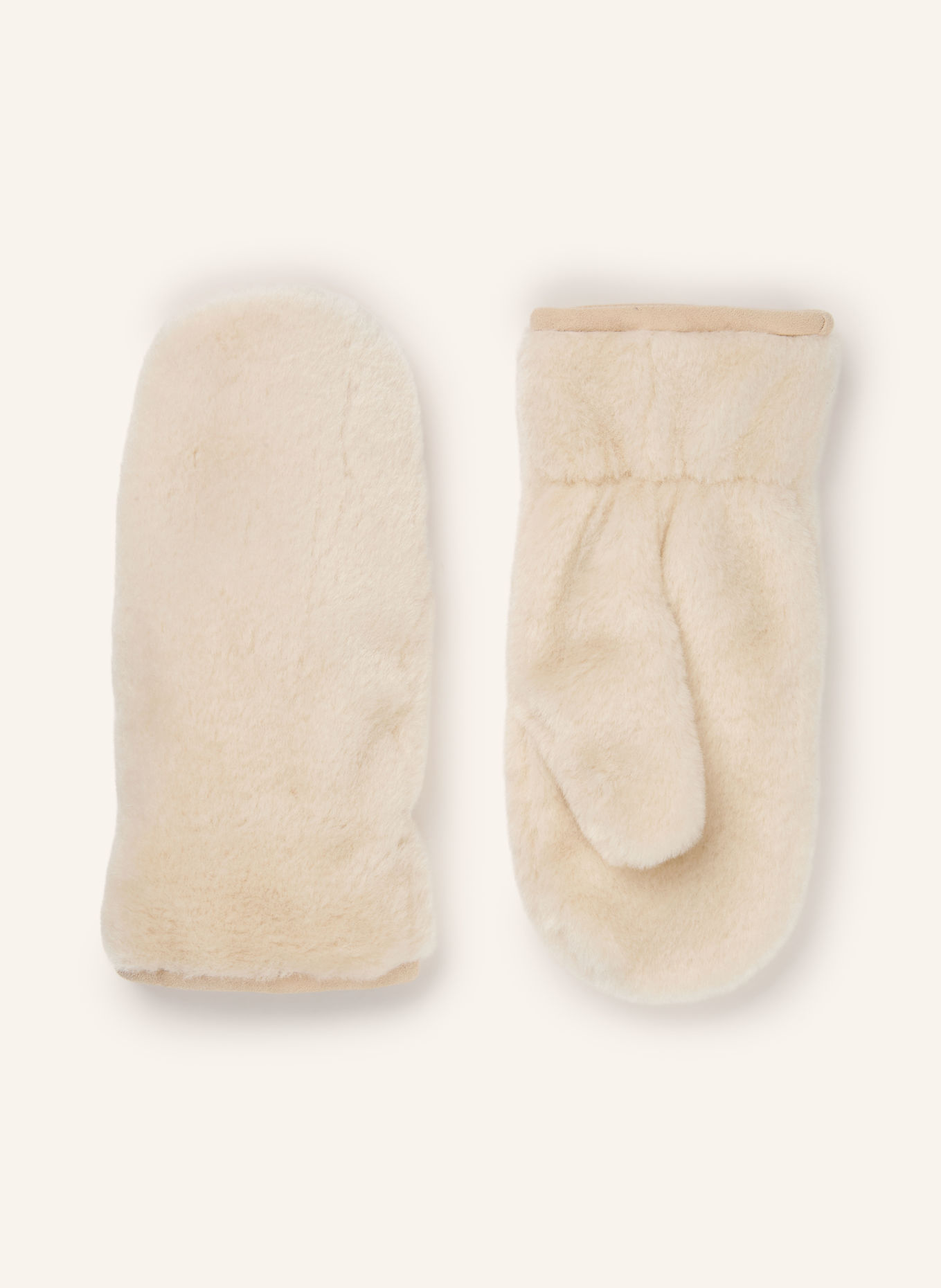 HUGO BEATRIS Faux Fur Mittens: ECRU