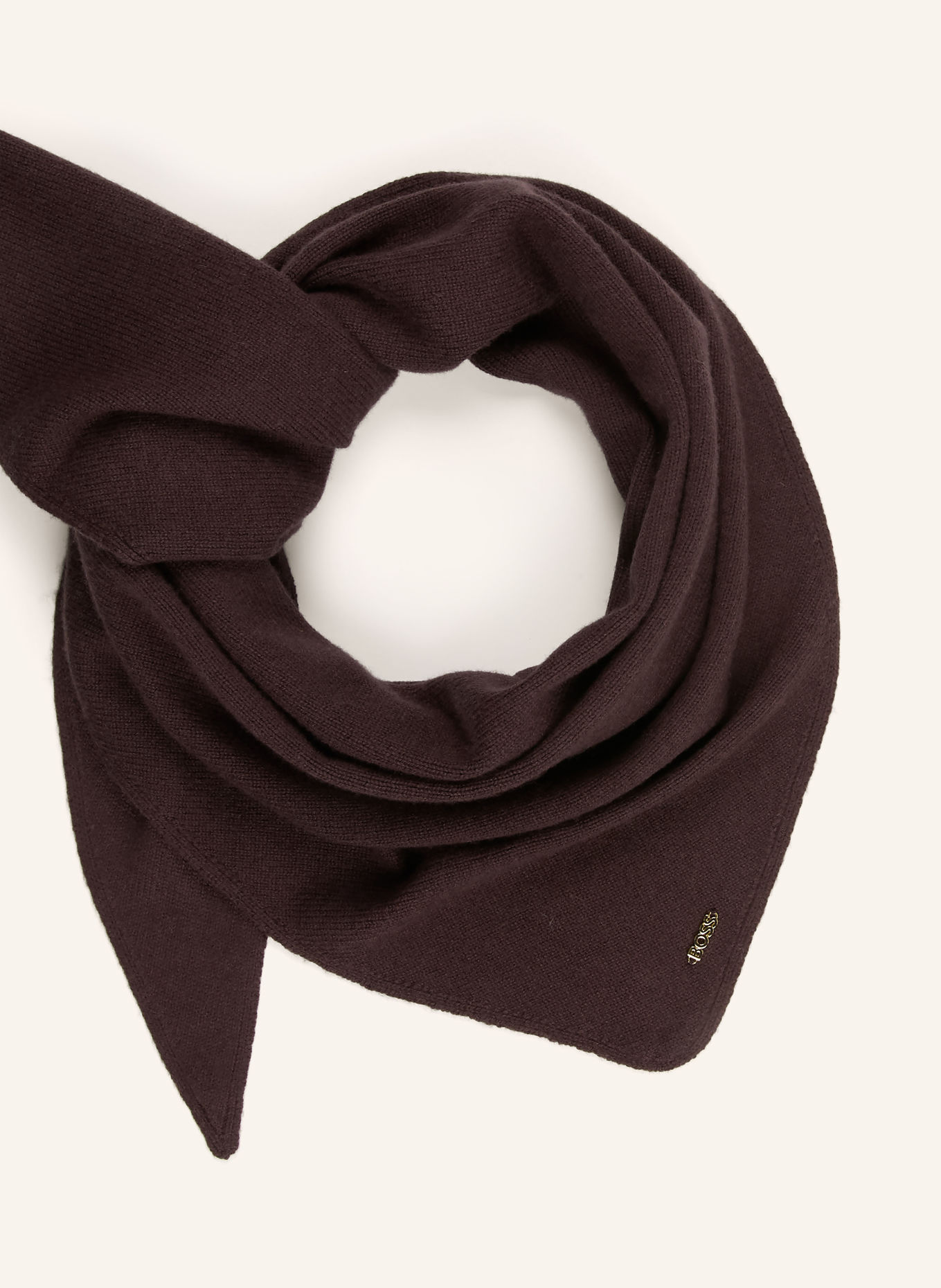 BOSS LANCETTA Triangular scarf: DARK BROWN