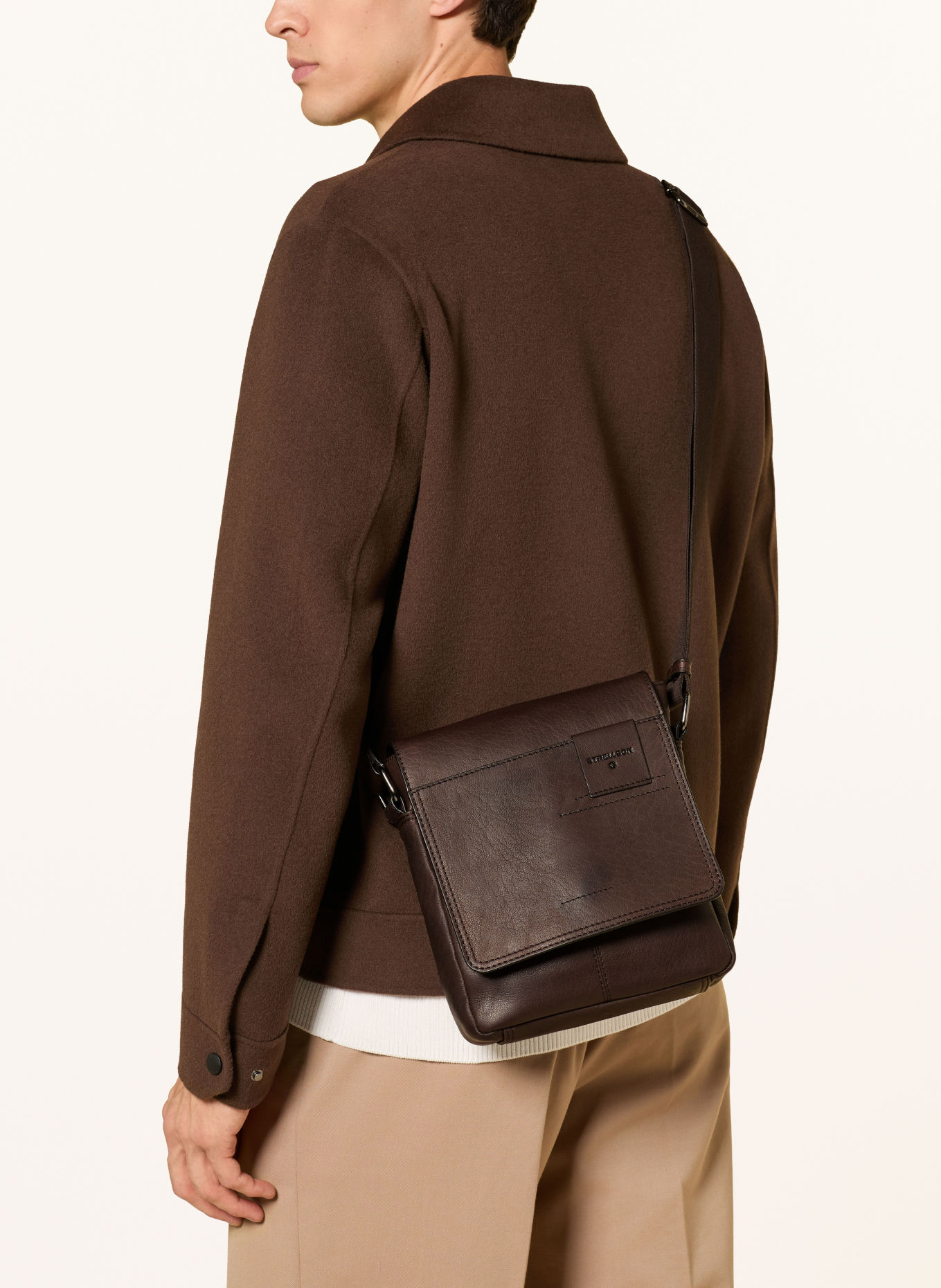 STRELLSON HYDE PARK JEREMY Crossbody bag: DARK BROWN / SILVER