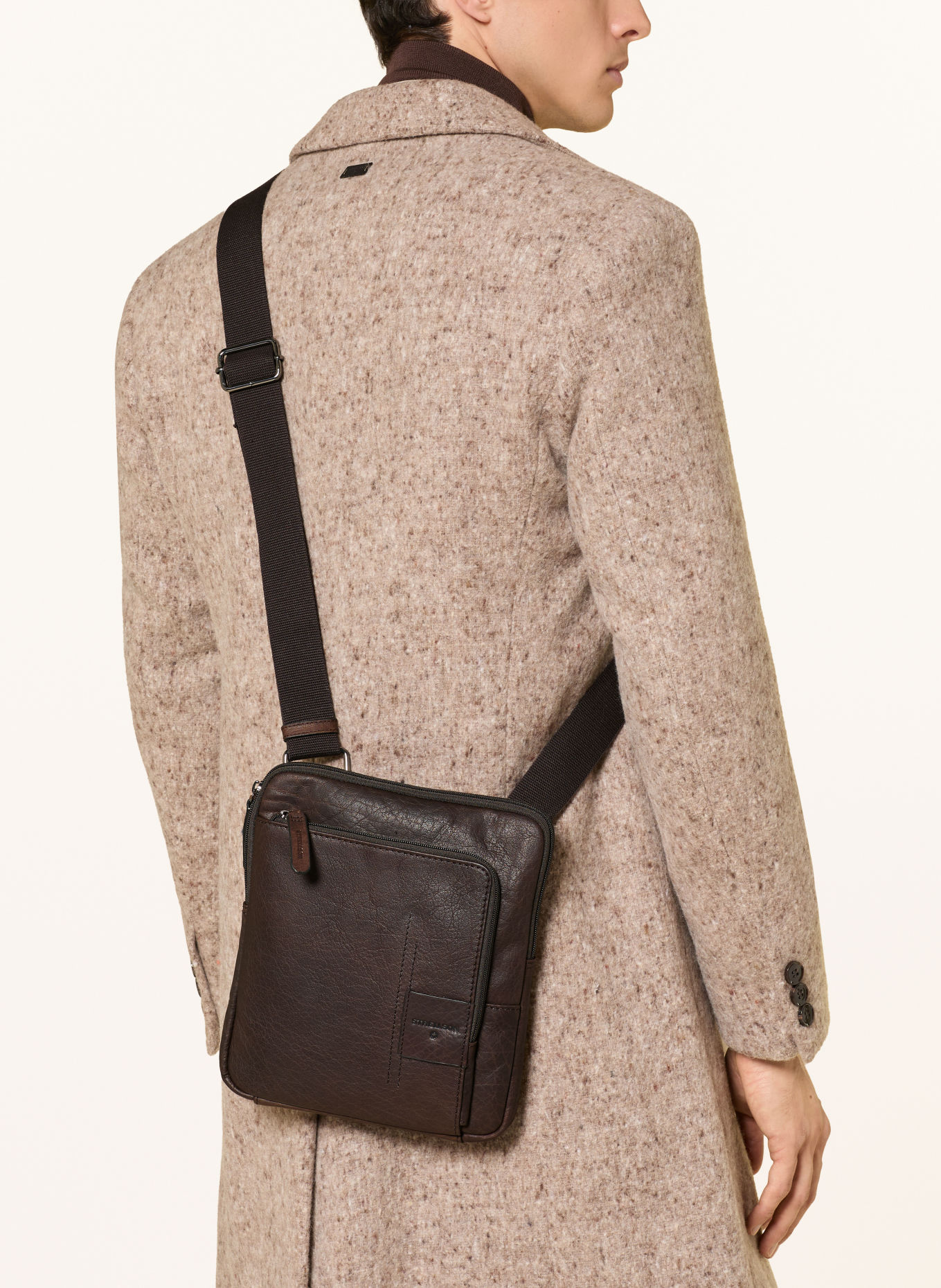 STRELLSON HYDE PARK BRIAN Shoulder bag: DARK BROWN