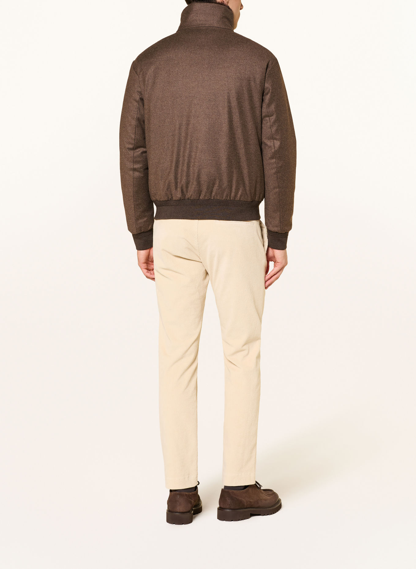 DUNO ONORIO LEVICO Down bomber jacket with Detachable Collar: BROWN