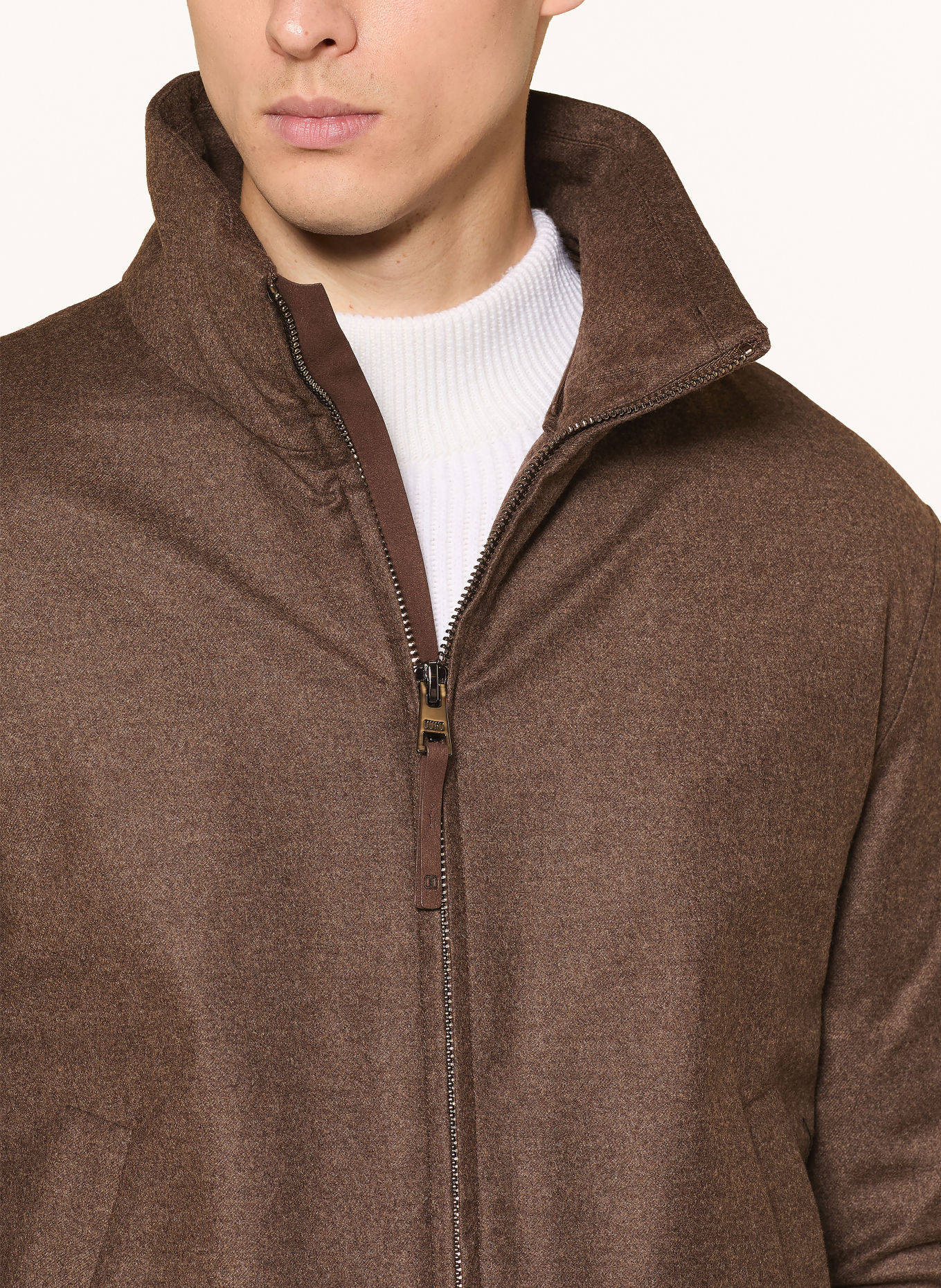 DUNO ONORIO LEVICO Down bomber jacket with Detachable Collar: BROWN