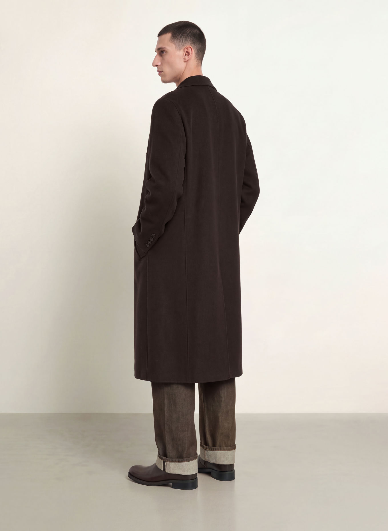DRYKORN Wollen mantel SKYE: MARRON FONCÉ