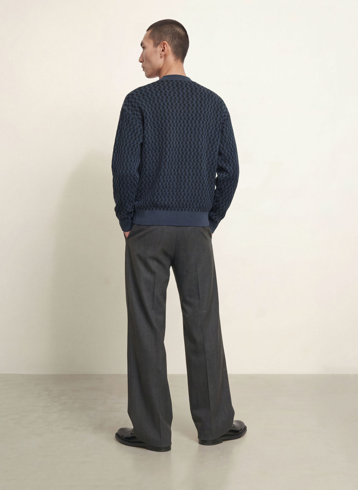 DRYKORN Pullover VALDRIK: DUNKELBLAU / SCHWARZ