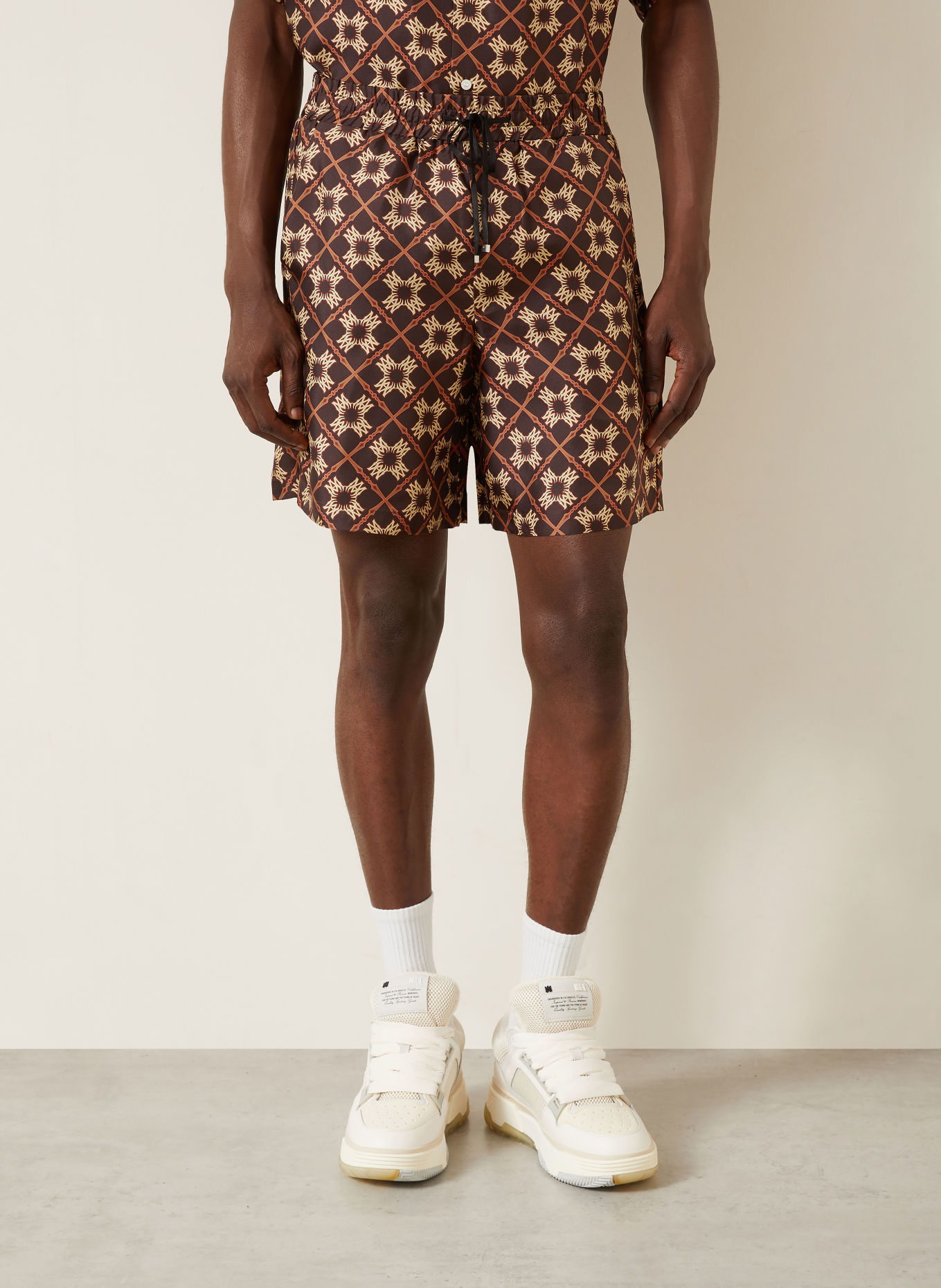 AMIRI Silk shorts: BROWN / LIGHT BROWN / DARK ORANGE