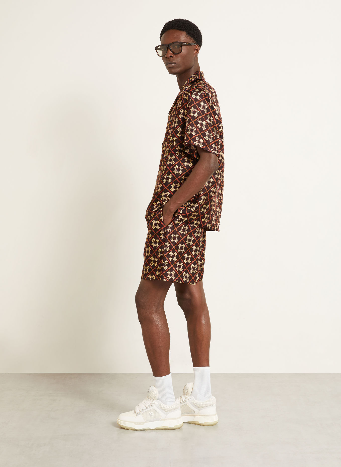 AMIRI Silk shorts: BROWN / LIGHT BROWN / DARK ORANGE