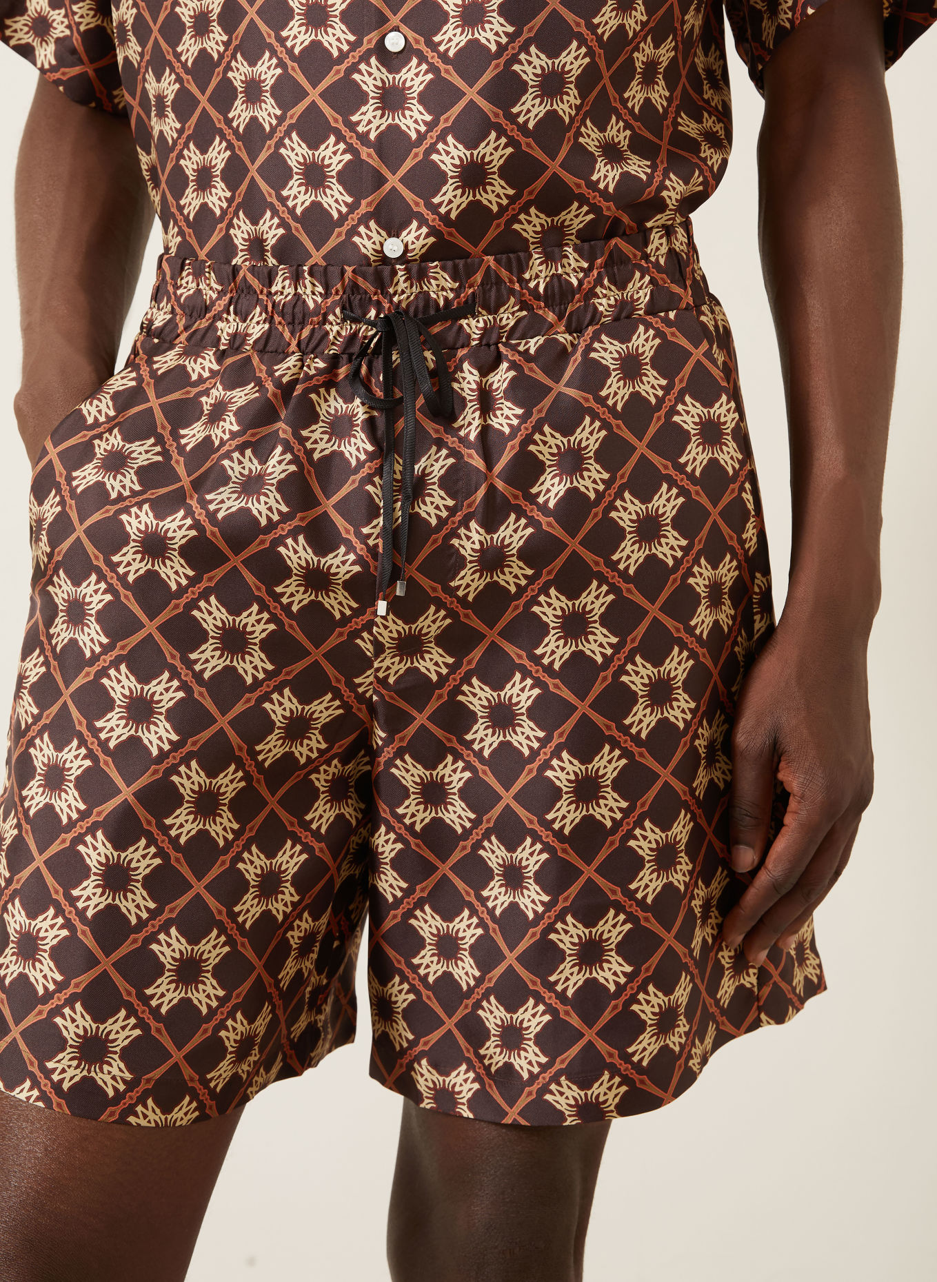 AMIRI Silk shorts: BROWN / LIGHT BROWN / DARK ORANGE