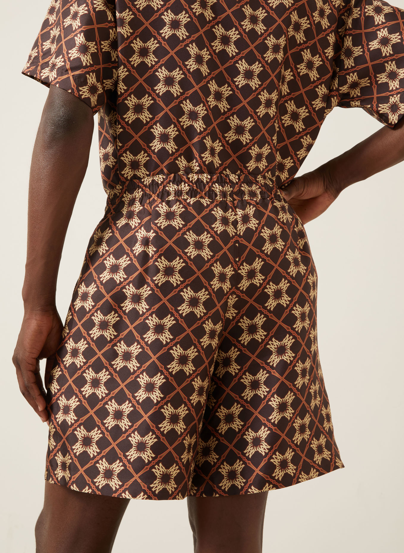AMIRI Silk shorts: BROWN / LIGHT BROWN / DARK ORANGE