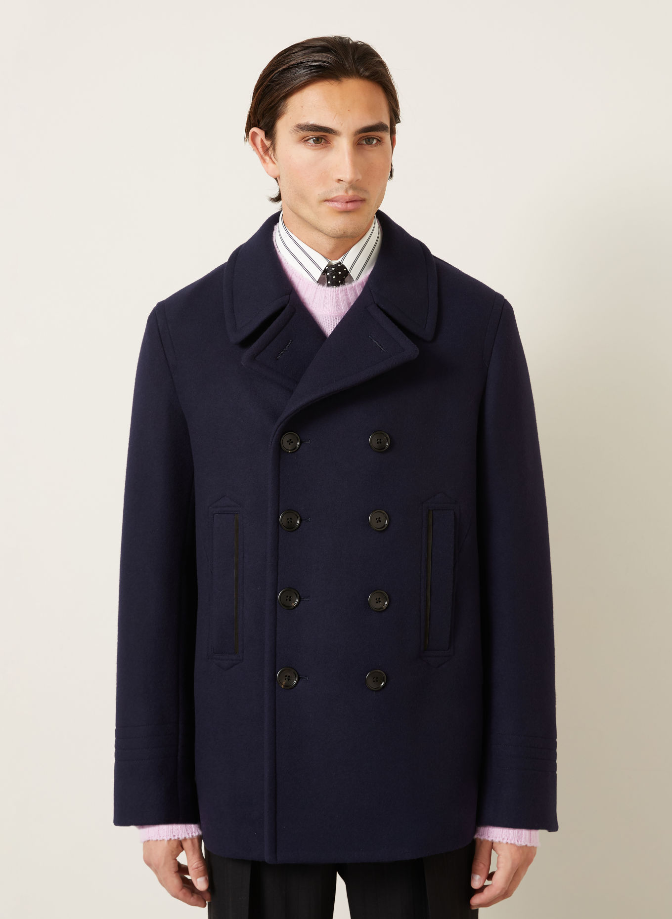 TOM FORD Pea coat: DARK BLUE