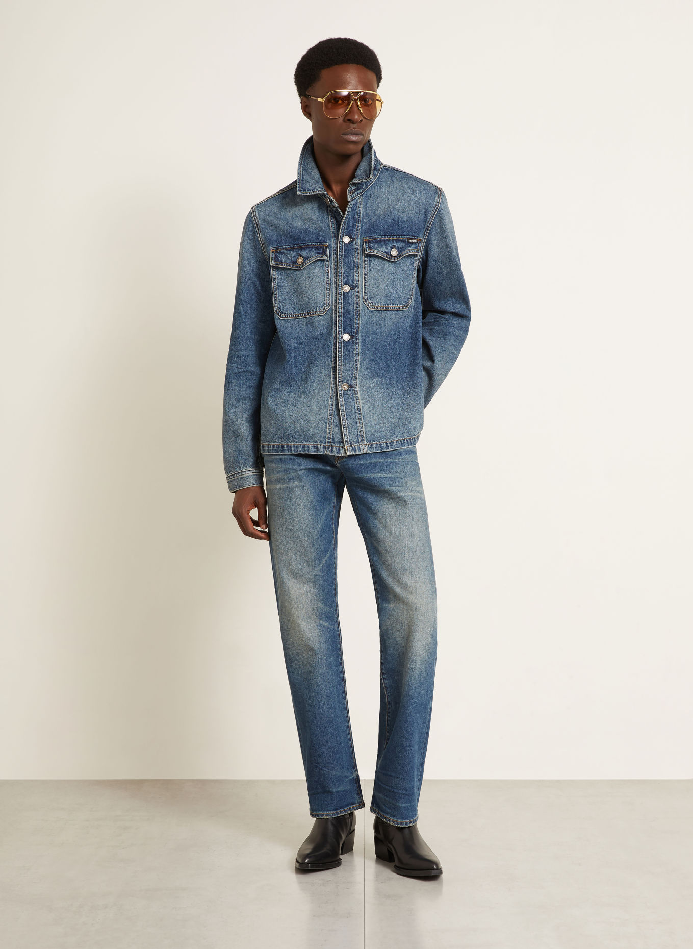 TOM FORD Jeans Overshirt: BLUE