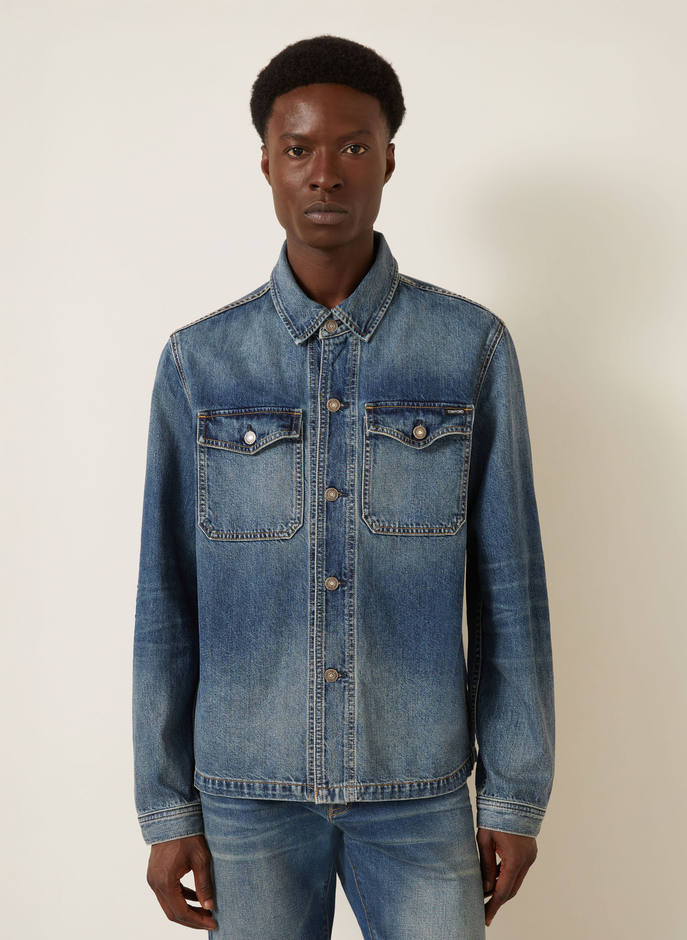TOM FORD Jeans Overshirt: BLUE