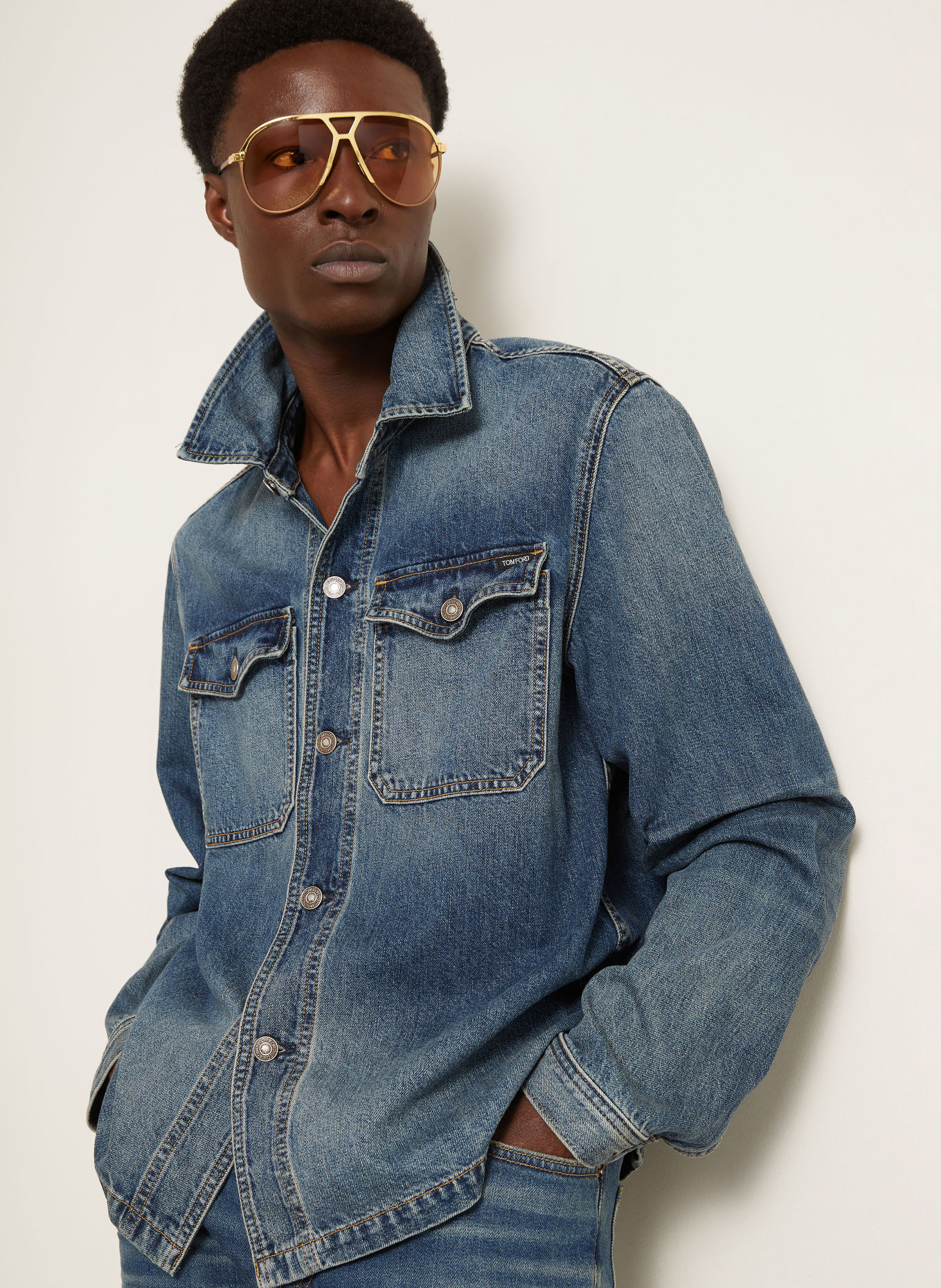 TOM FORD Jeans Overshirt: BLUE