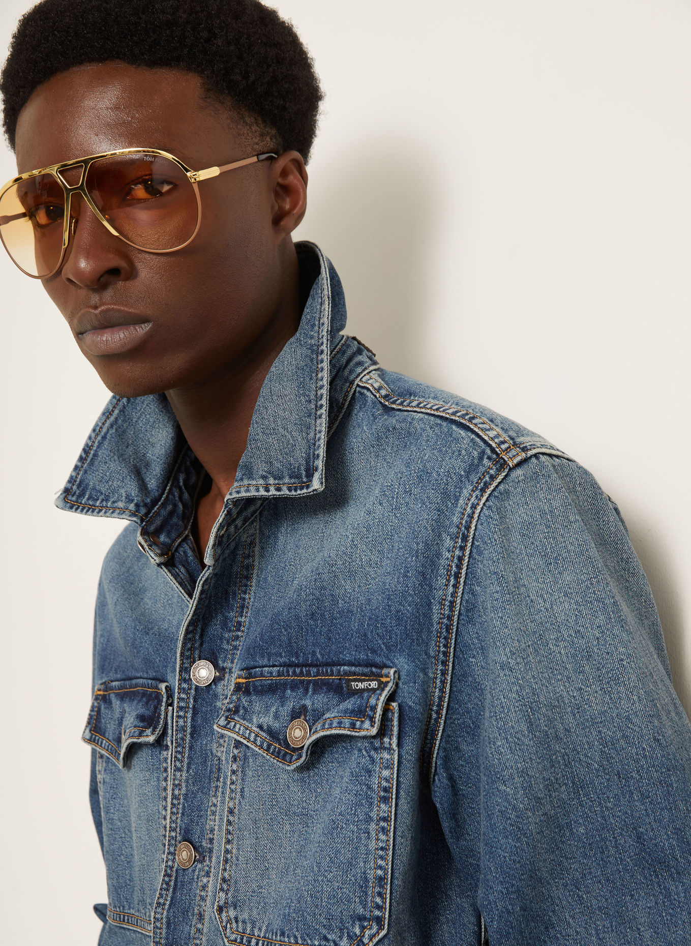 TOM FORD Jeans Overshirt: BLUE