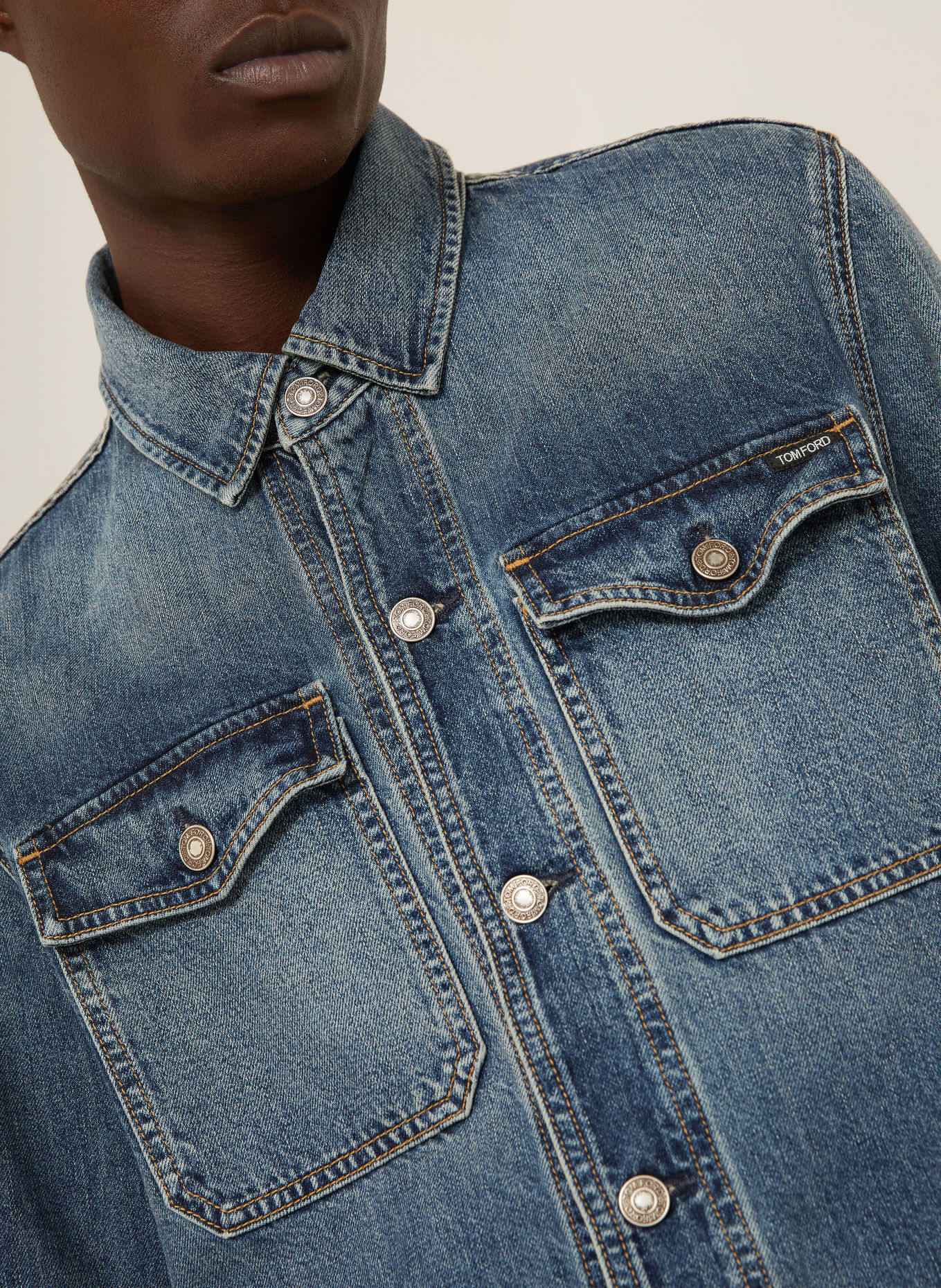 TOM FORD Jeans Overshirt: BLUE
