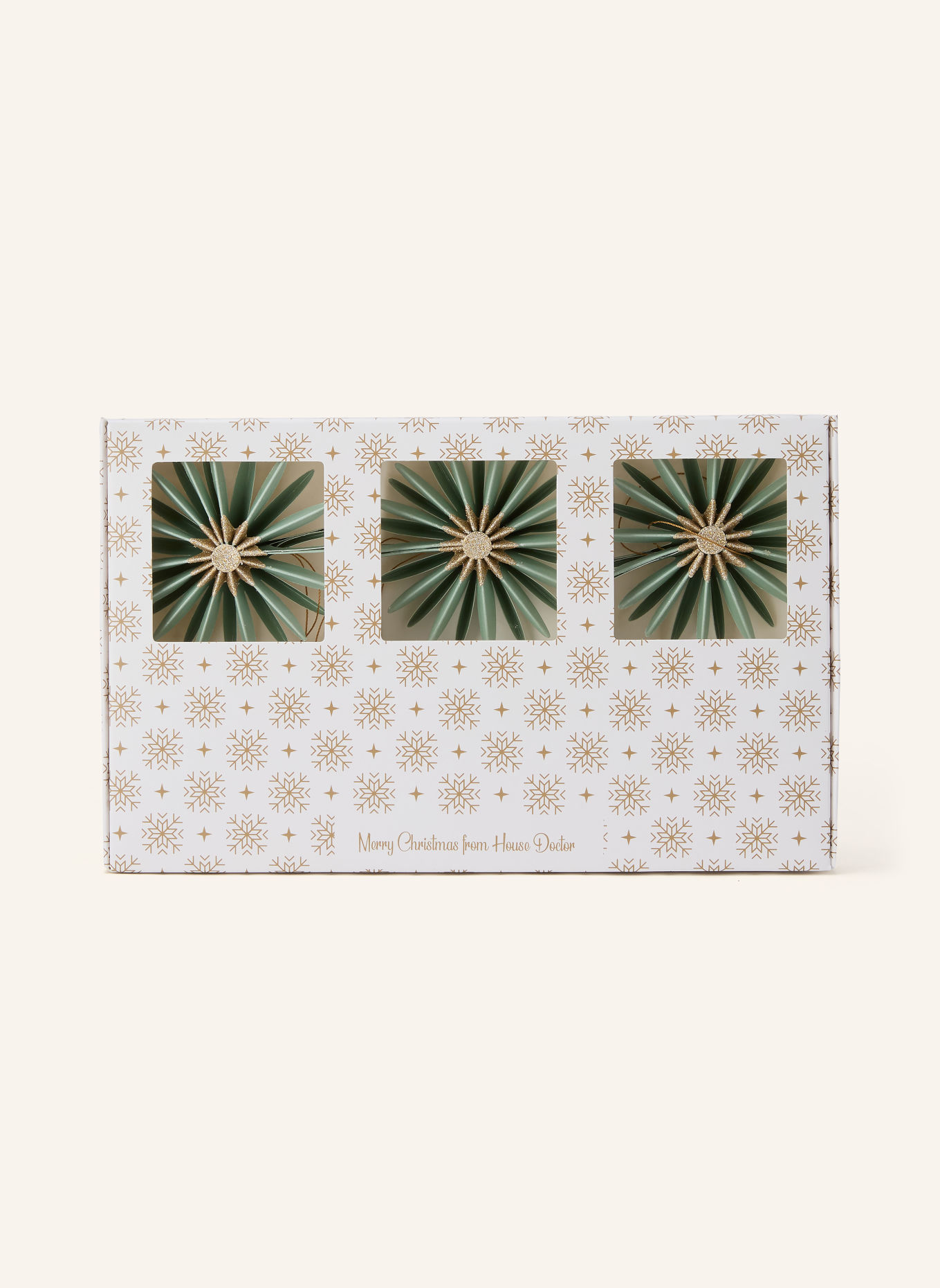 house doctor Set van 6 decoratieve hangers HDSTARI: LICHTGROEN / GOUD