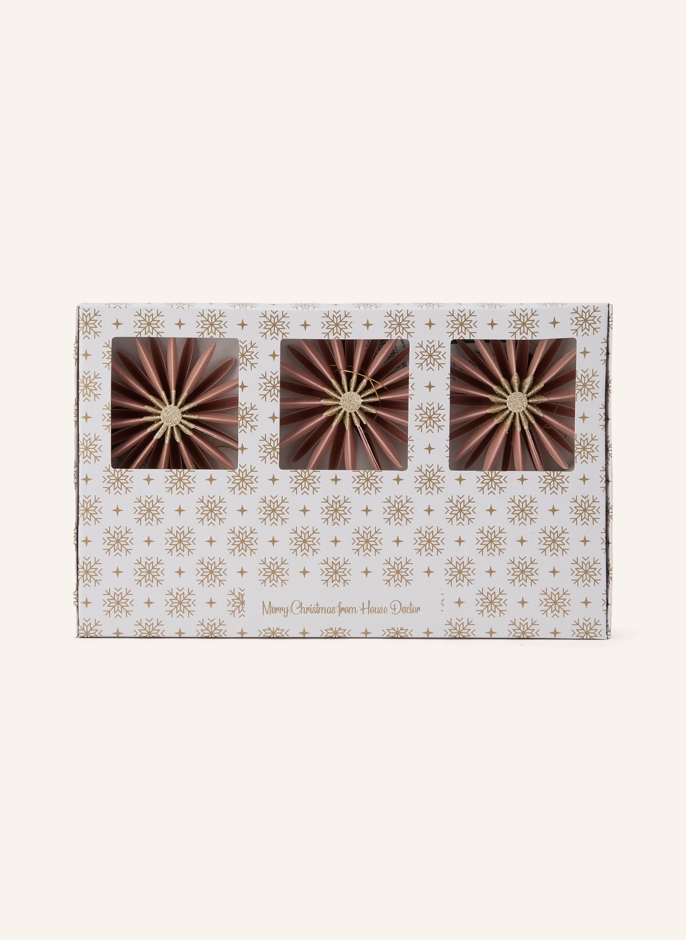 house doctor Set of 6 Decorative Ornaments by HDSTARI: SALMON / GOLD