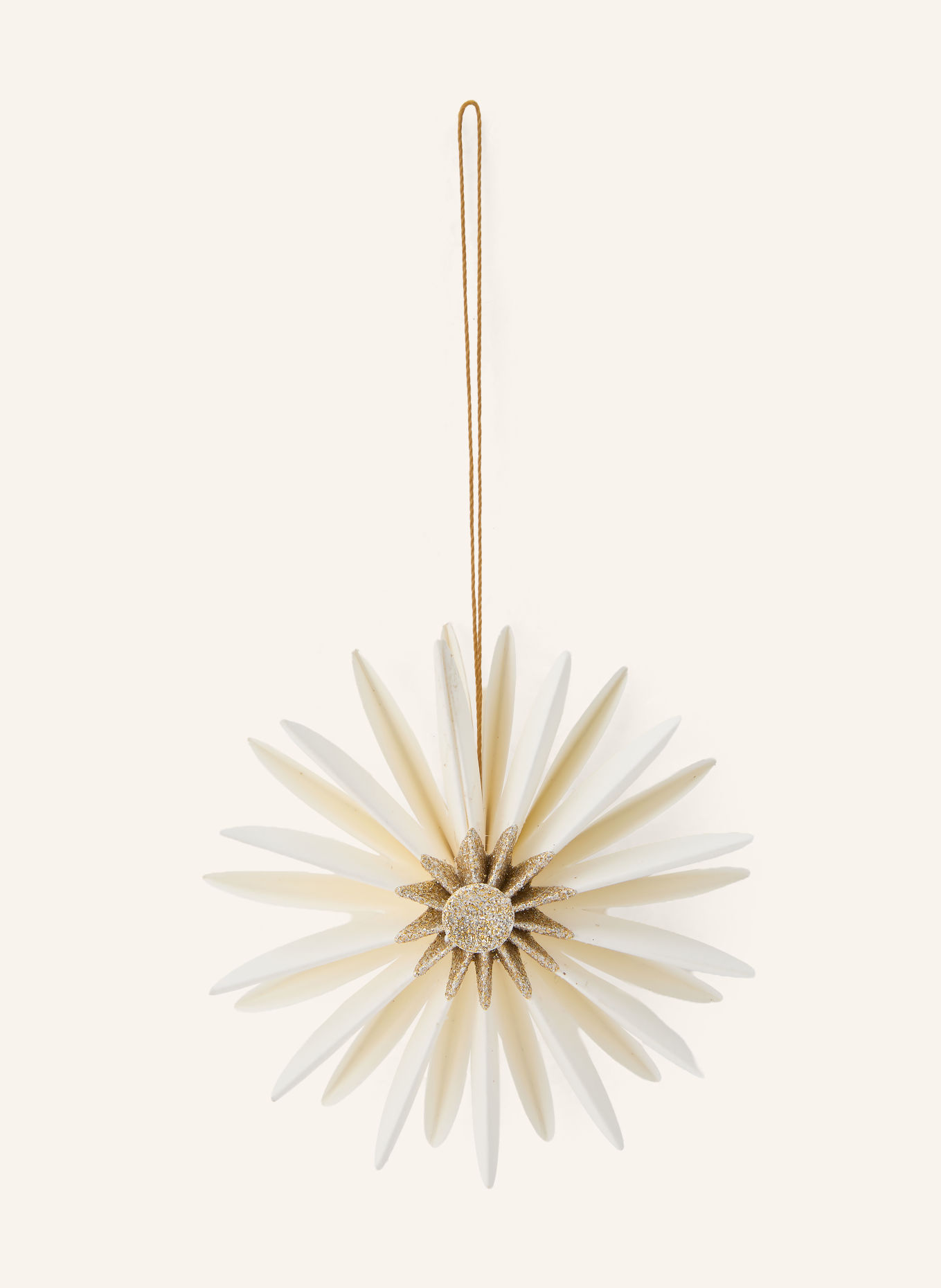 house doctor Set of 6 Decorative Ornaments by HDSTARI: ECRU / GOLD