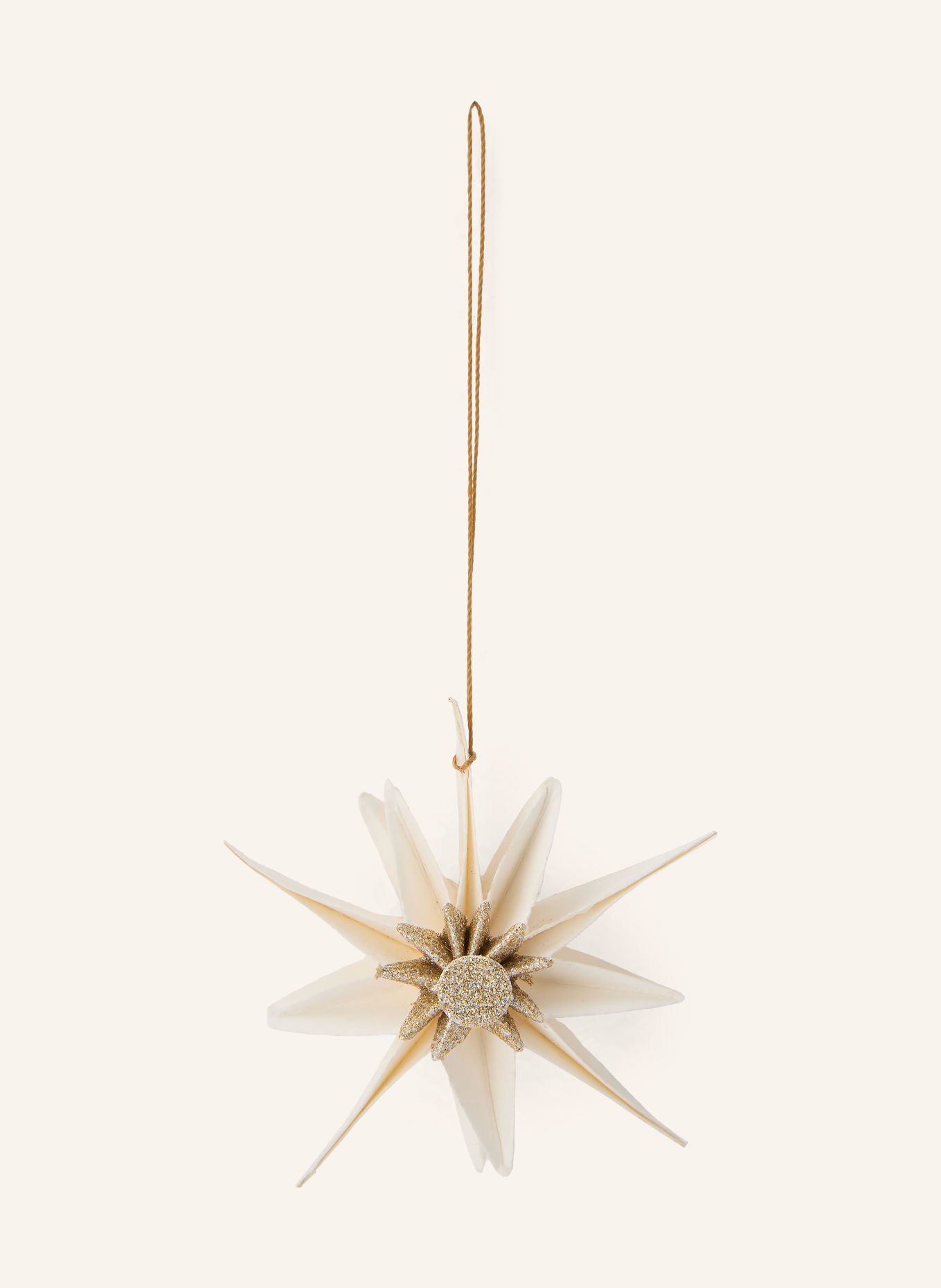 house doctor Set of 6 Decorative Ornaments by HDSTARI: ECRU / GOLD