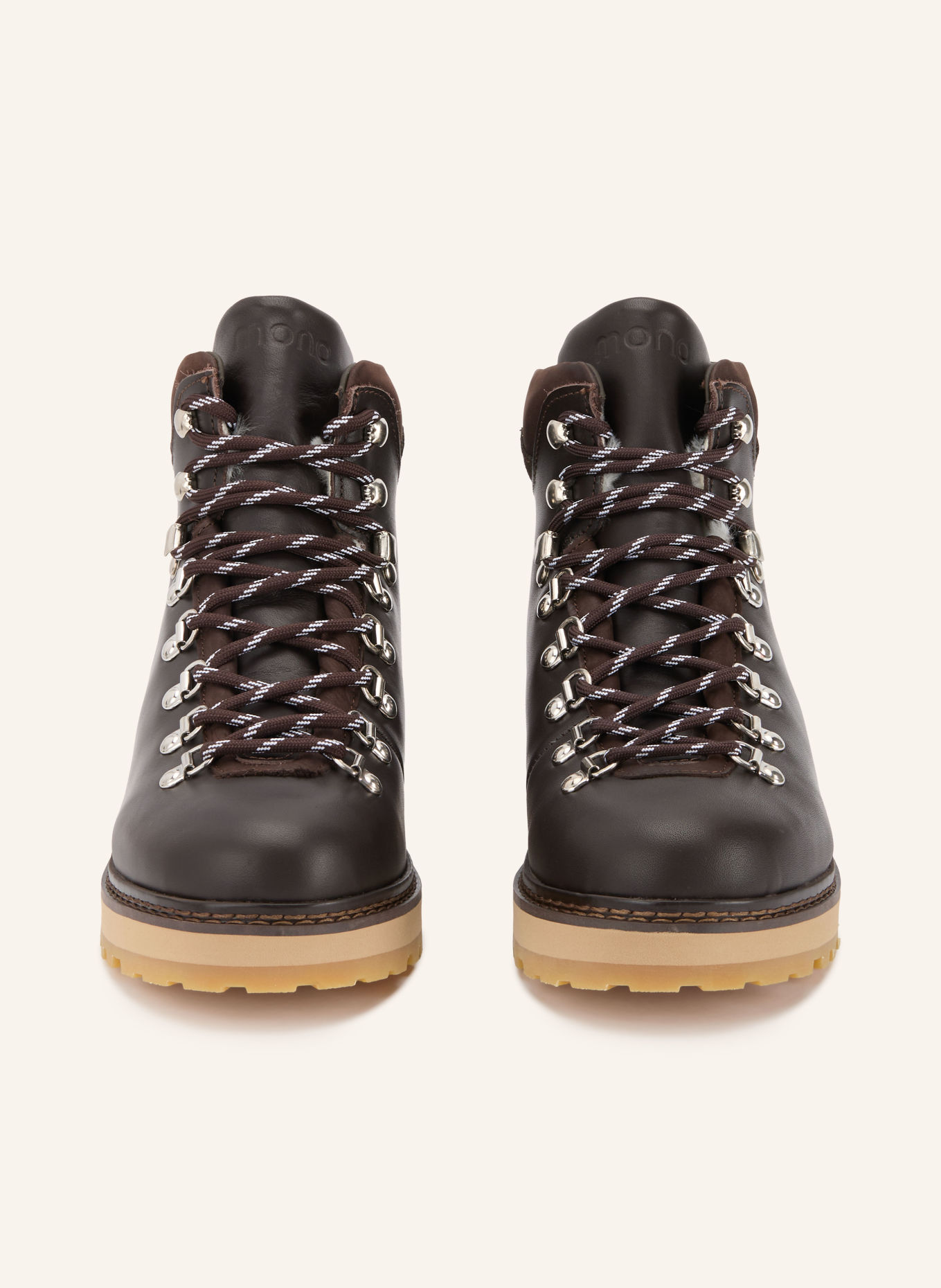 mono Lace-up boots: DARK BROWN