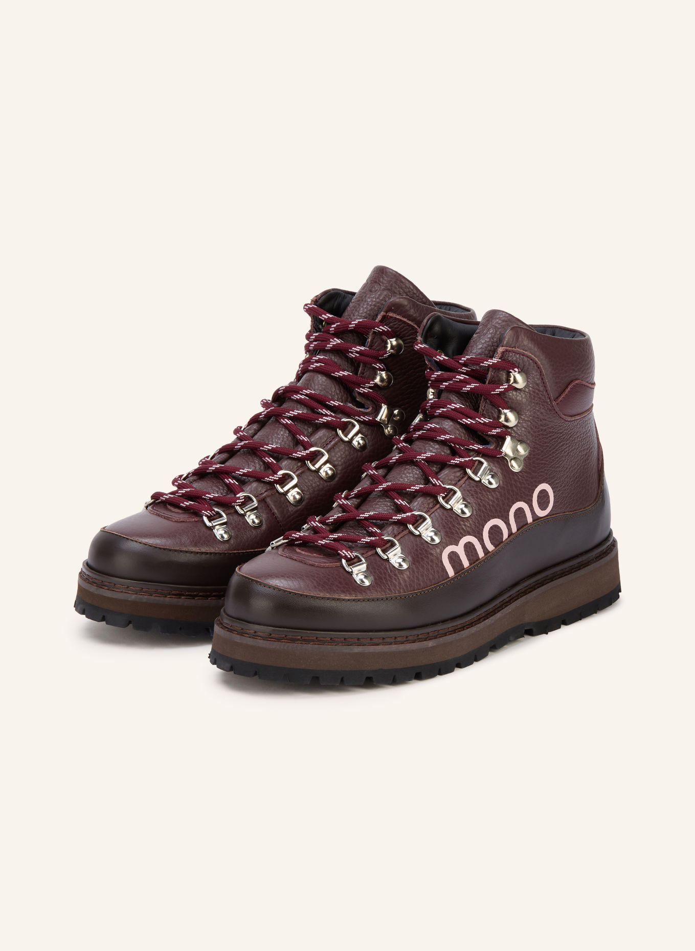 mono VIDDA Lace-up boots: DARK BROWN / PINK / DARK RED