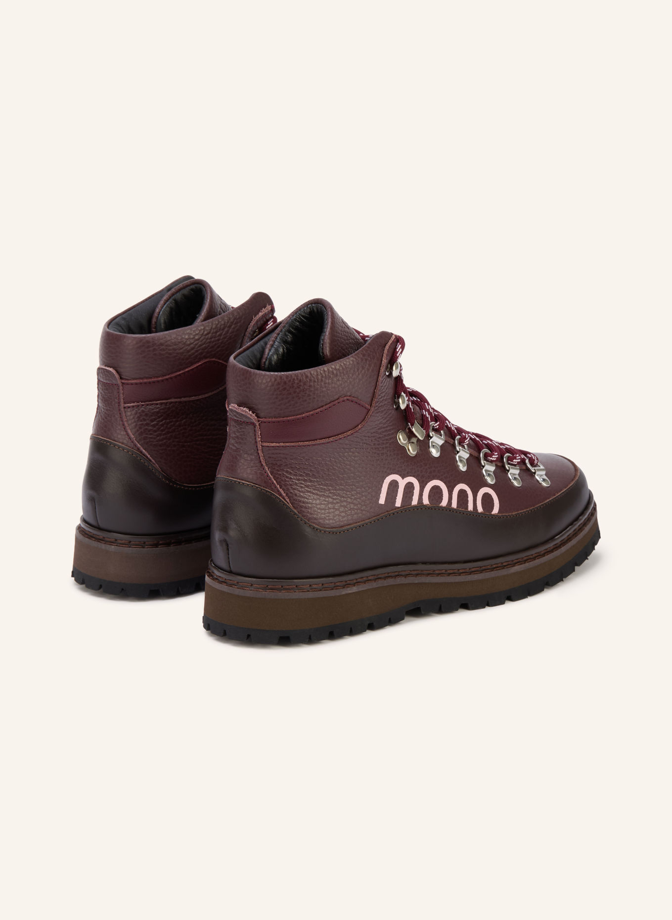 mono VIDDA Lace-up boots: DARK BROWN / PINK / DARK RED