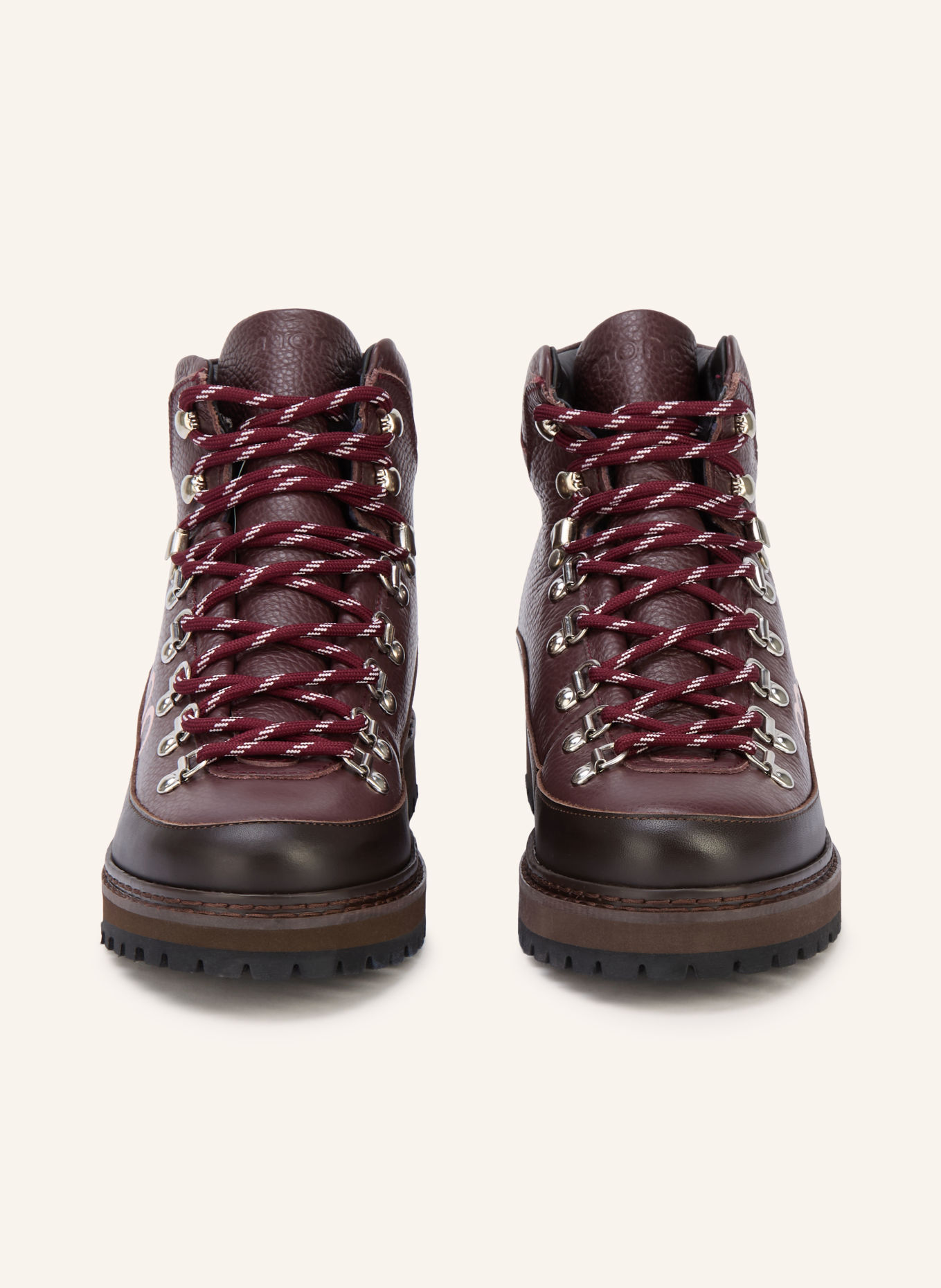 mono VIDDA Lace-up boots: DARK BROWN / PINK / DARK RED