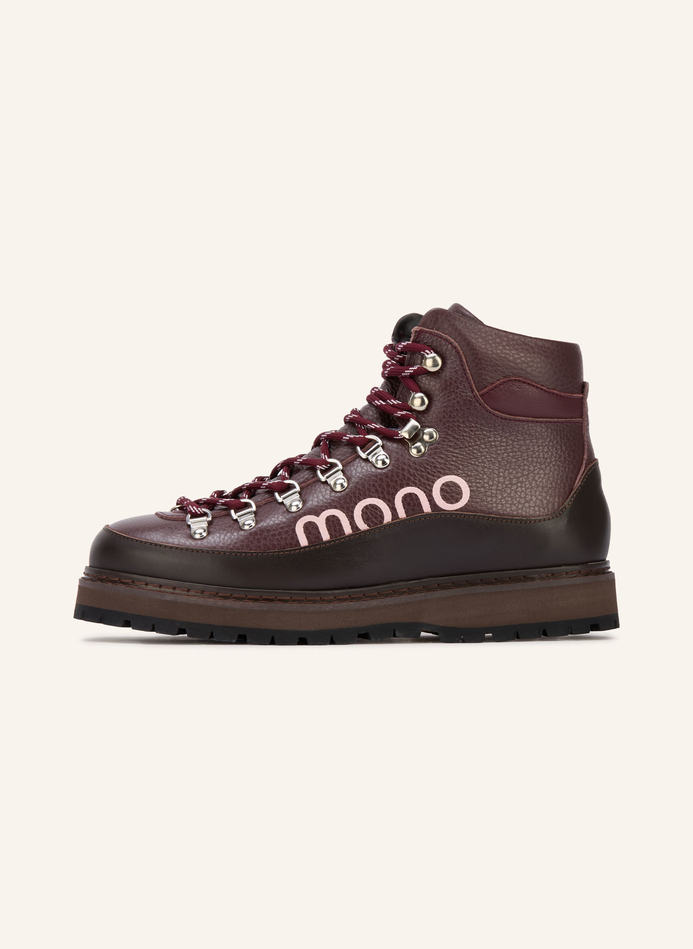 mono VIDDA Lace-up boots: DARK BROWN / PINK / DARK RED