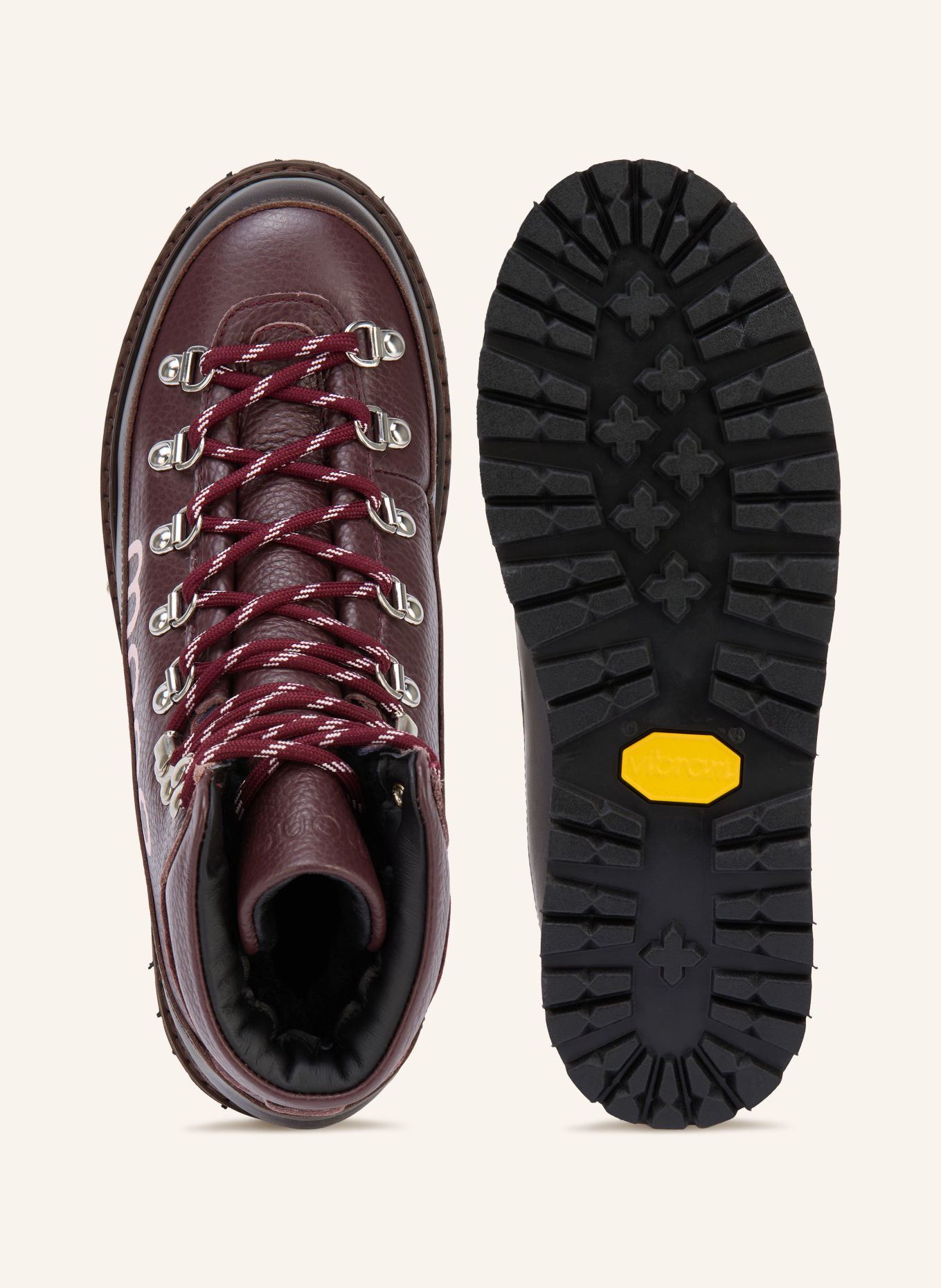 mono VIDDA Lace-up boots: DARK BROWN / PINK / DARK RED