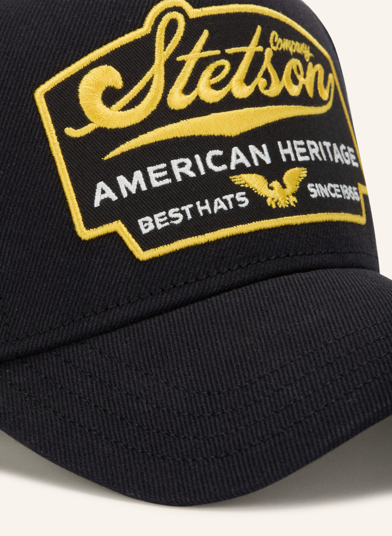 STETSON Cap: BLACK / YELLOW / WHITE