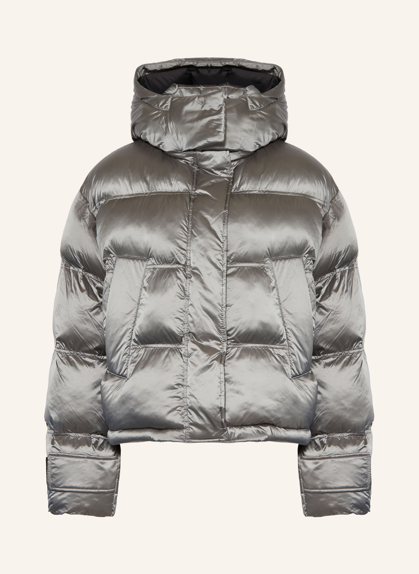HUGO Steppjacke FARIDA mit abnehmbarer Kapuze: SILBER