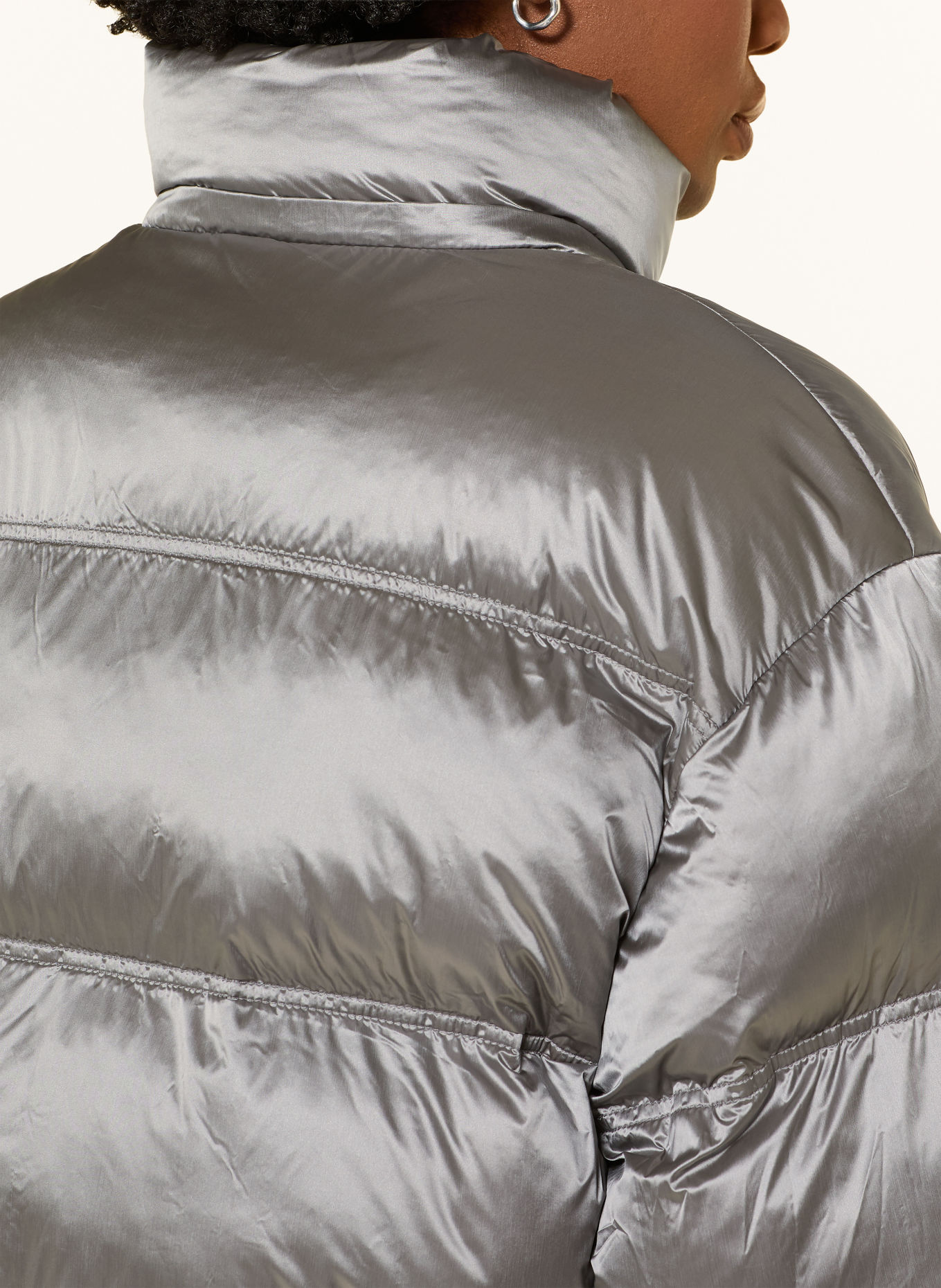HUGO Steppjacke FARIDA mit abnehmbarer Kapuze: SILBER