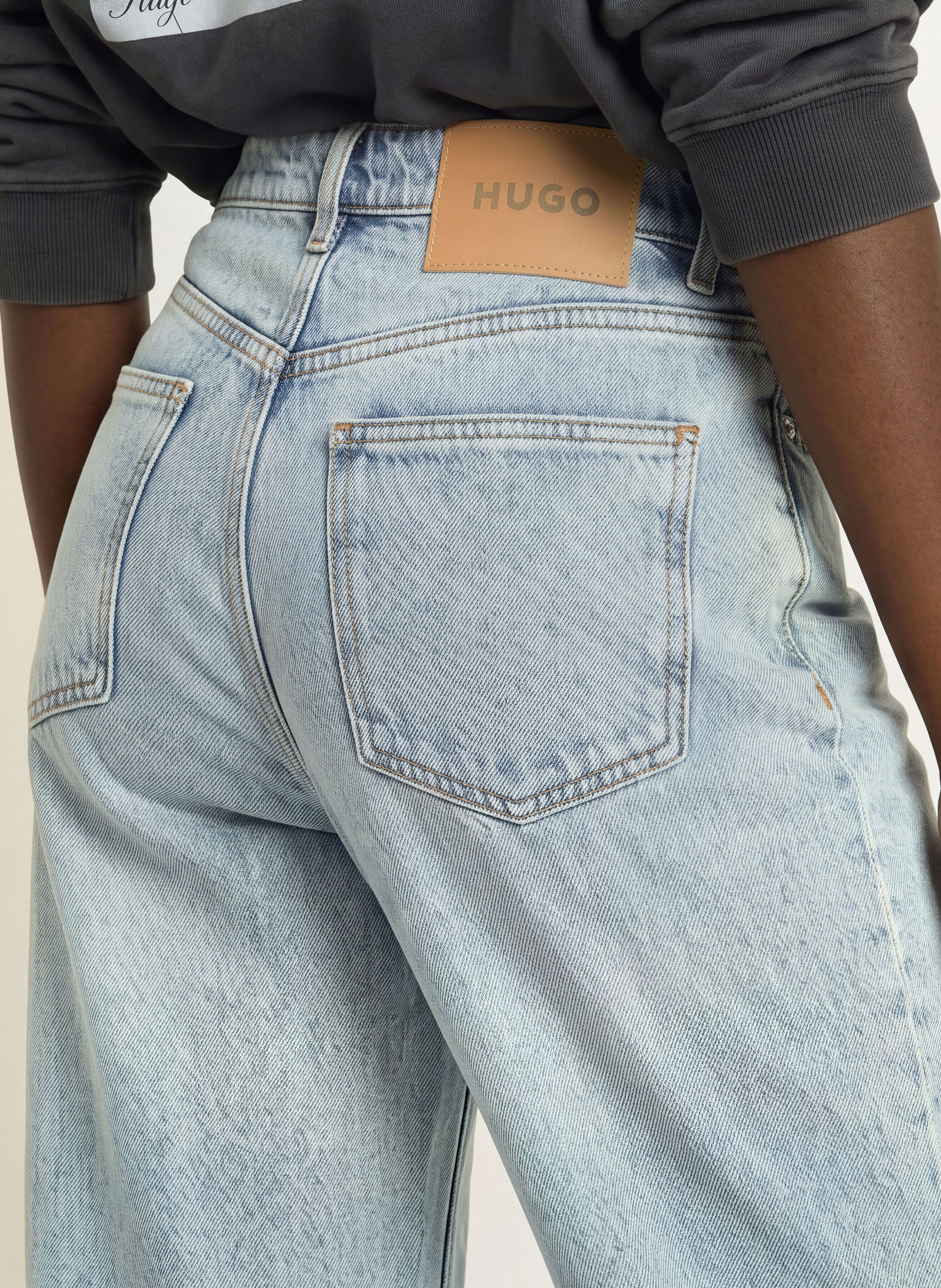 HUGO Wide leg jeans GAMALA: 440 TURQUOISE/AQUA