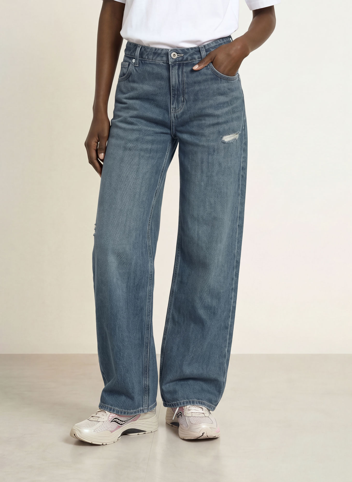 HUGO Jeansy wide leg GAMALA: 414 NAVY