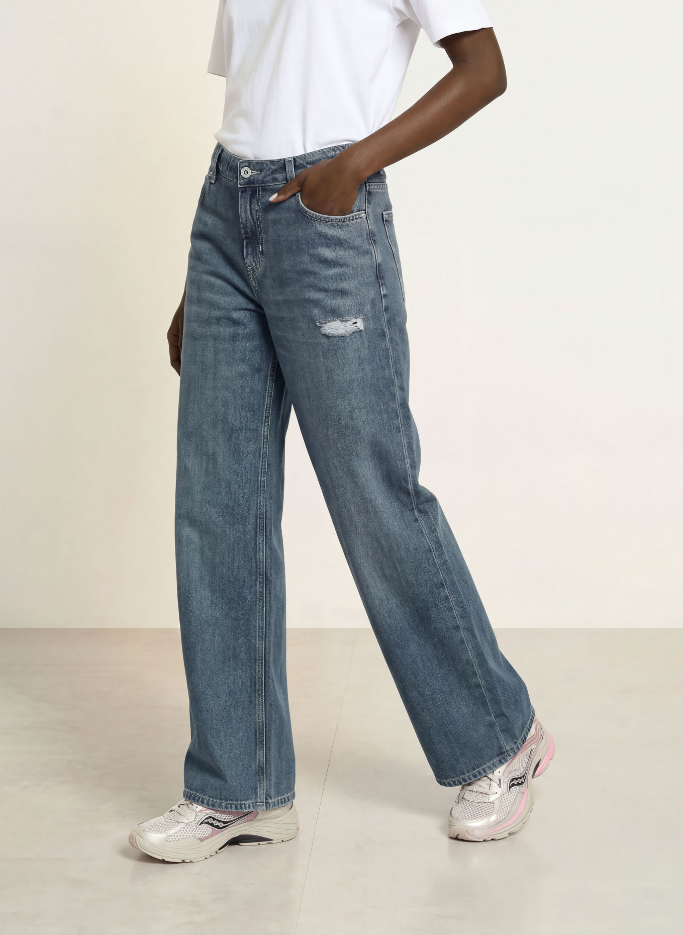 HUGO Jeansy wide leg GAMALA: 414 NAVY