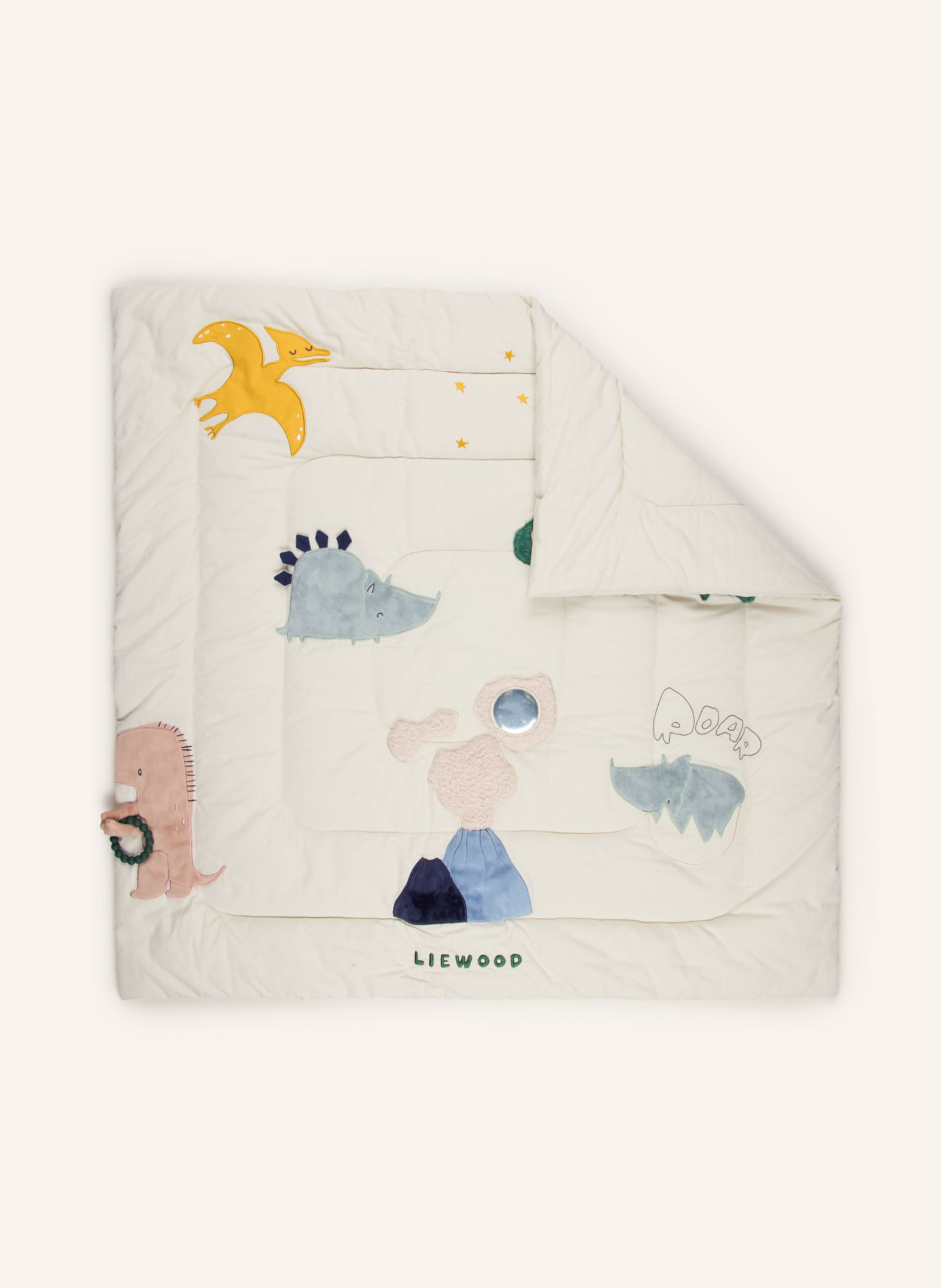 LIEWOOD Babydecke BERNET: CREME / KHAKI / HELLBLAU