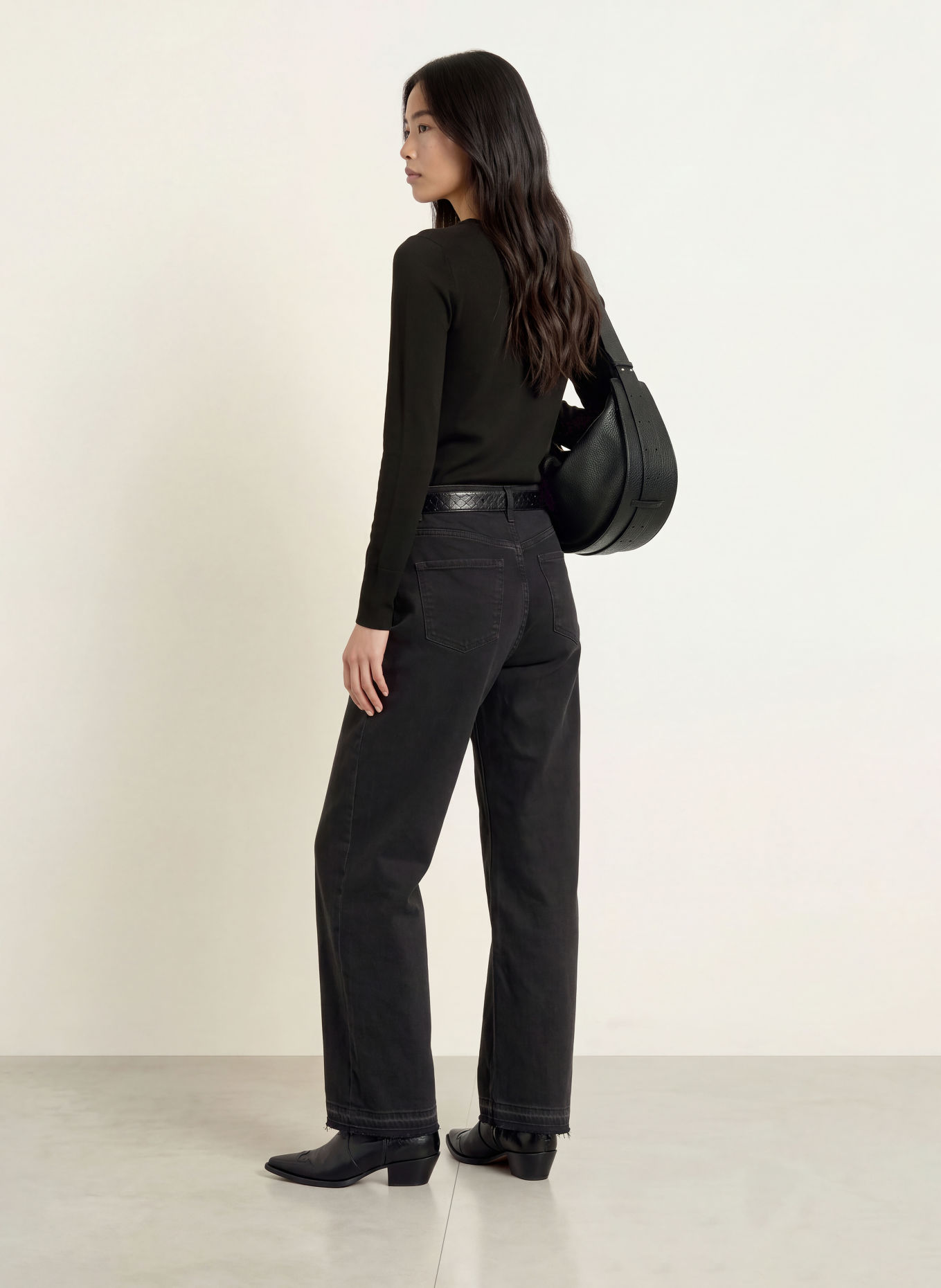 ICHI Paperbag jeans IHMISILLA: 900004256 DENIM BLACK STONE WASHED