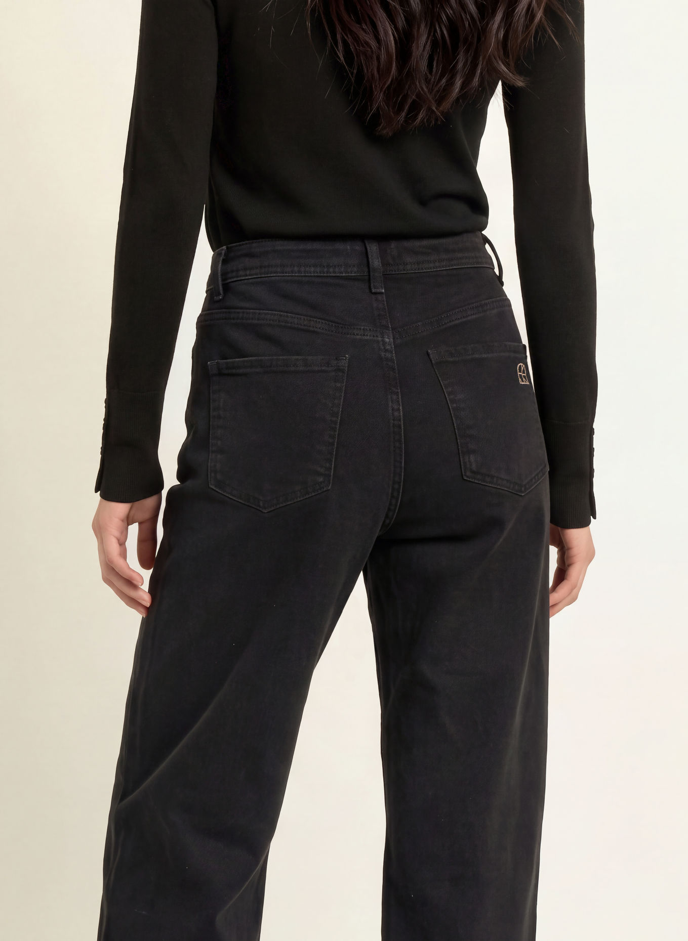 ICHI Paperbag jeans IHMISILLA: 900004256 DENIM BLACK STONE WASHED