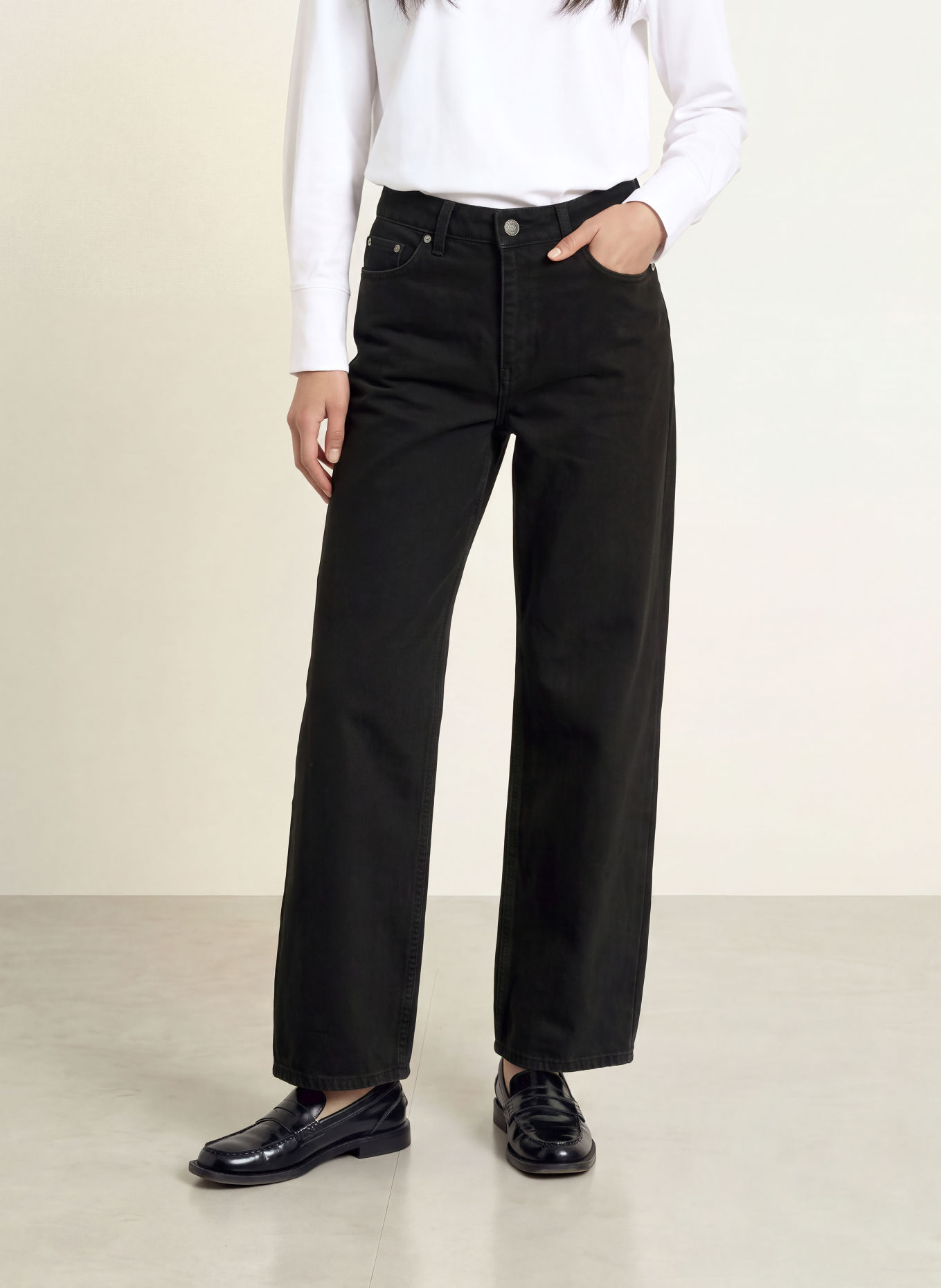 ICHI Wide Leg Jeans IHJULIA: 200341 Washed black