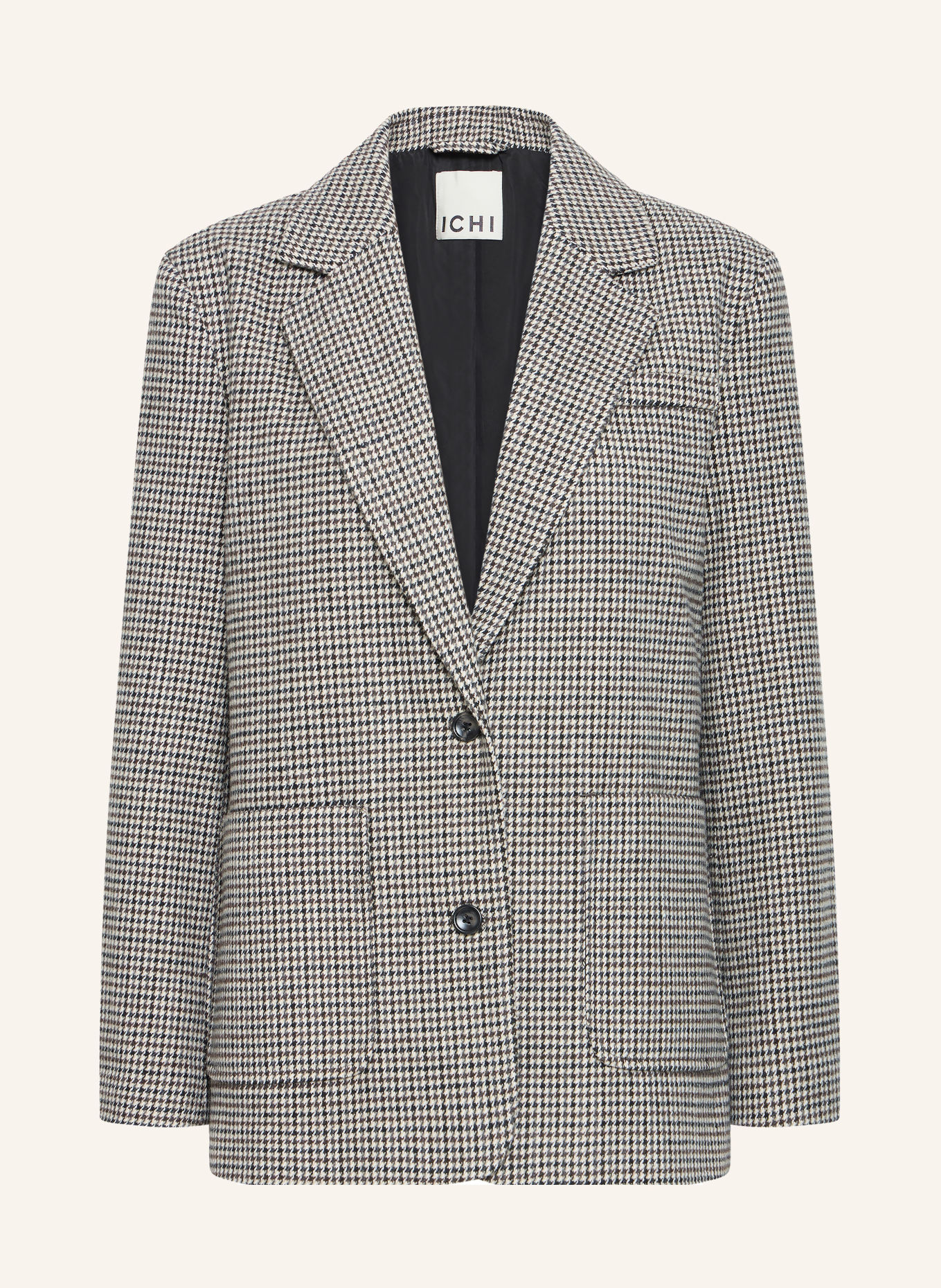 ICHI IHLUBANA Blazer: CREAM / BROWN / BLACK