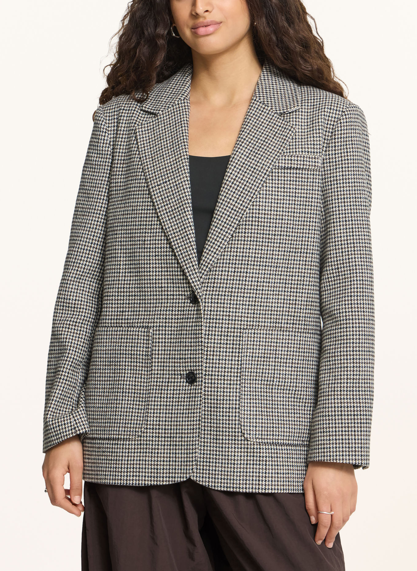 ICHI IHLUBANA Blazer: CREAM / BROWN / BLACK