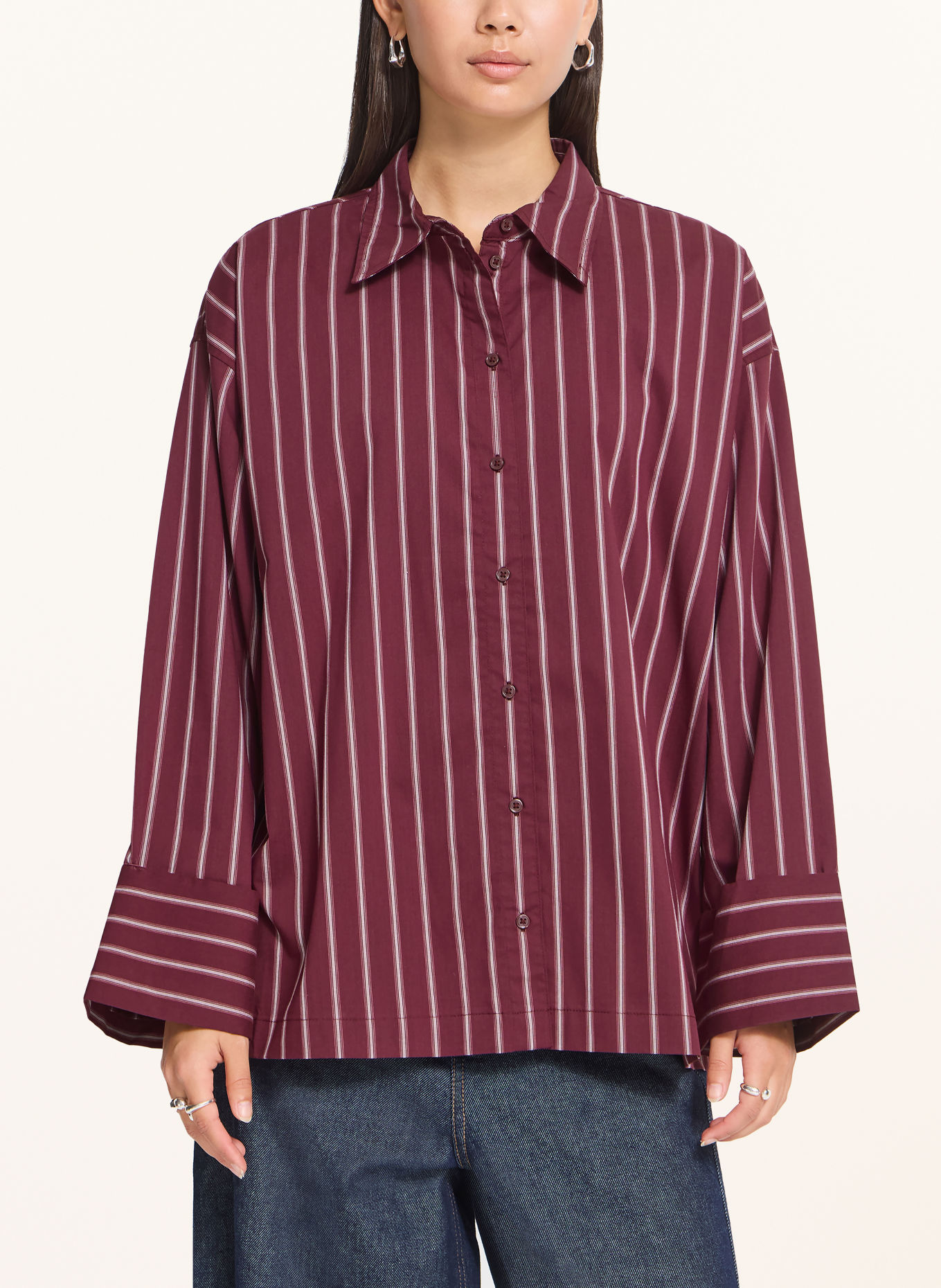 ICHI IHLULAO Shirt blouse: DARK RED / PINK / WHITE
