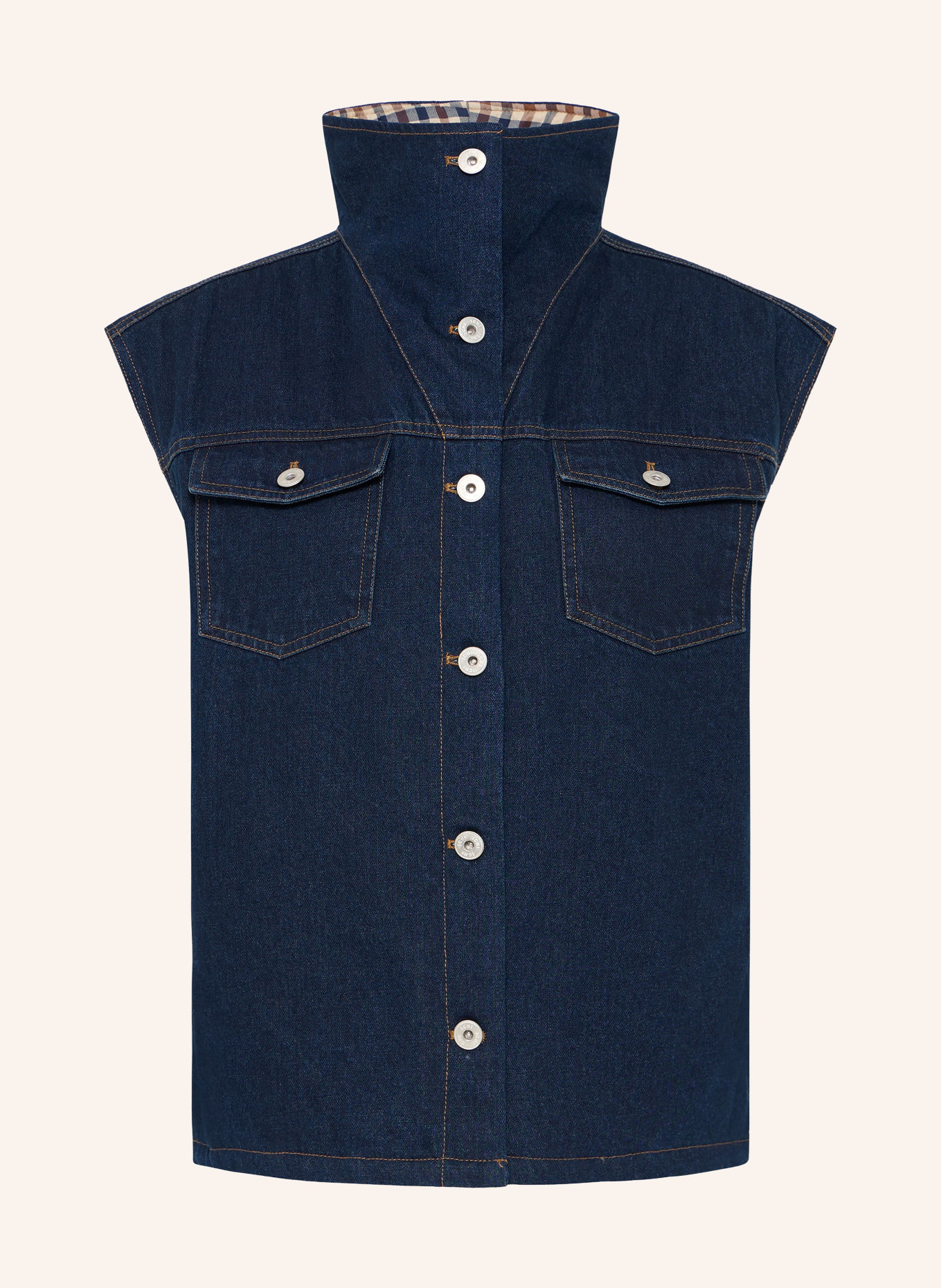 ICHI IHHIRAMO Denim Vest: DARK BLUE