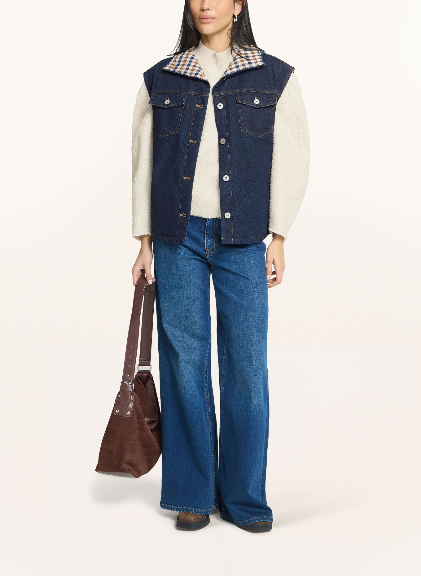ICHI IHHIRAMO Denim Vest: DARK BLUE